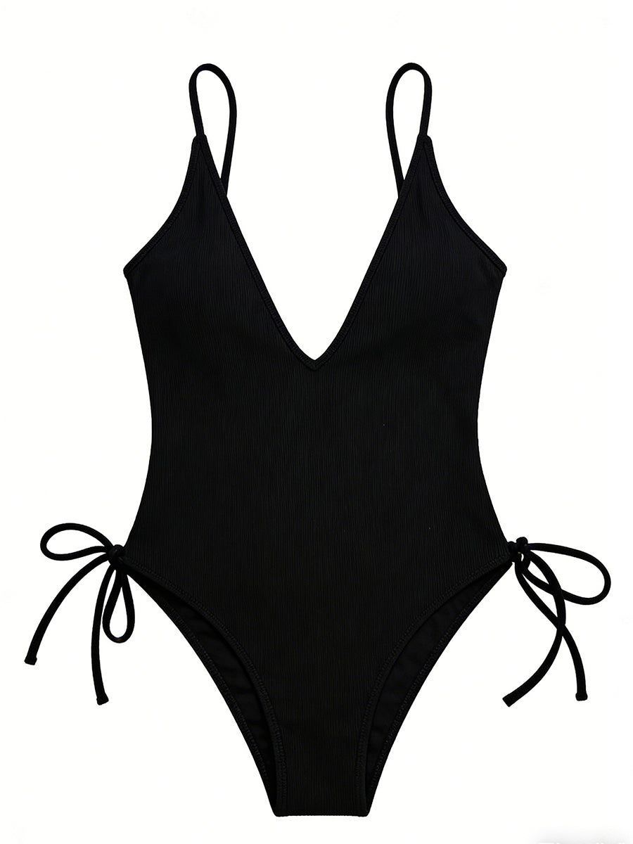 Deep V One Piece Swimsuit