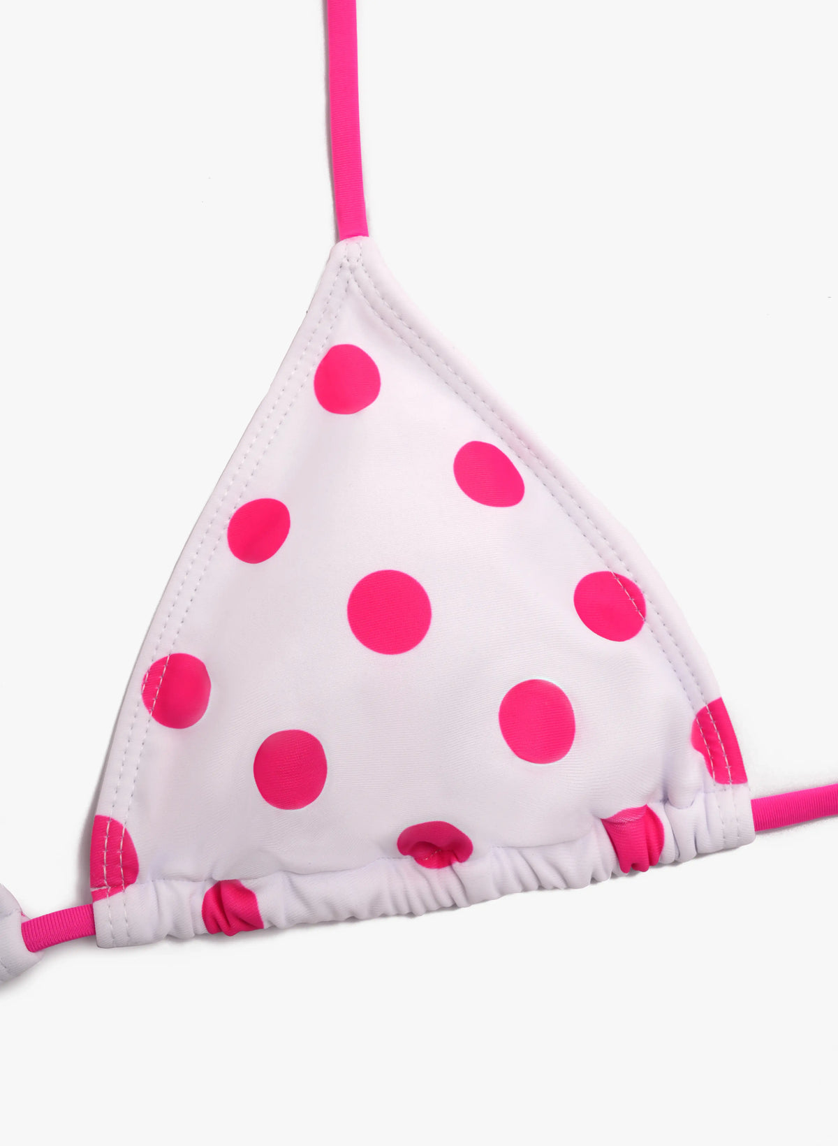 Capri White Polka Dot Tie Side Triangle Bikini Set