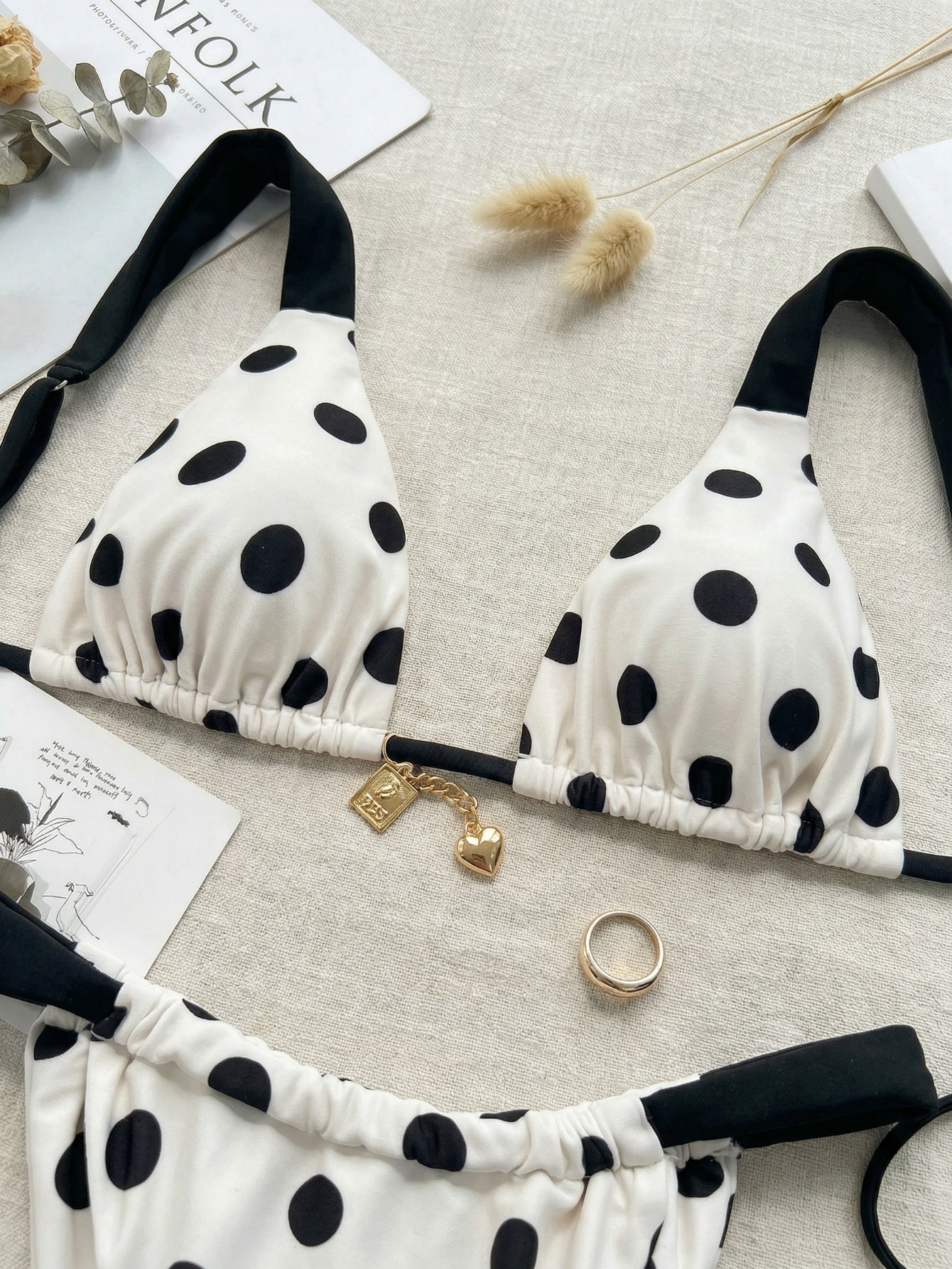 Black & White Polka Dot High Cut Bikini | Beacheers