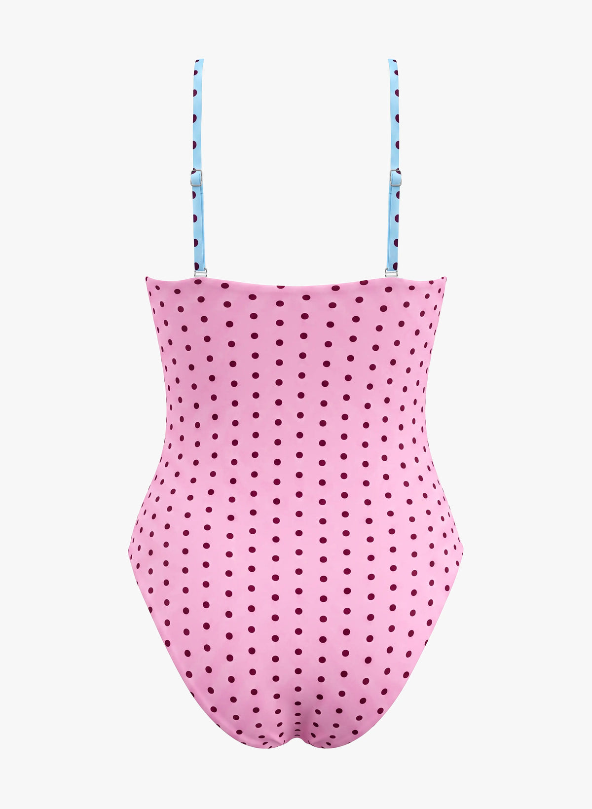 Brown Pink Striped Strap Reversible One‑Piece