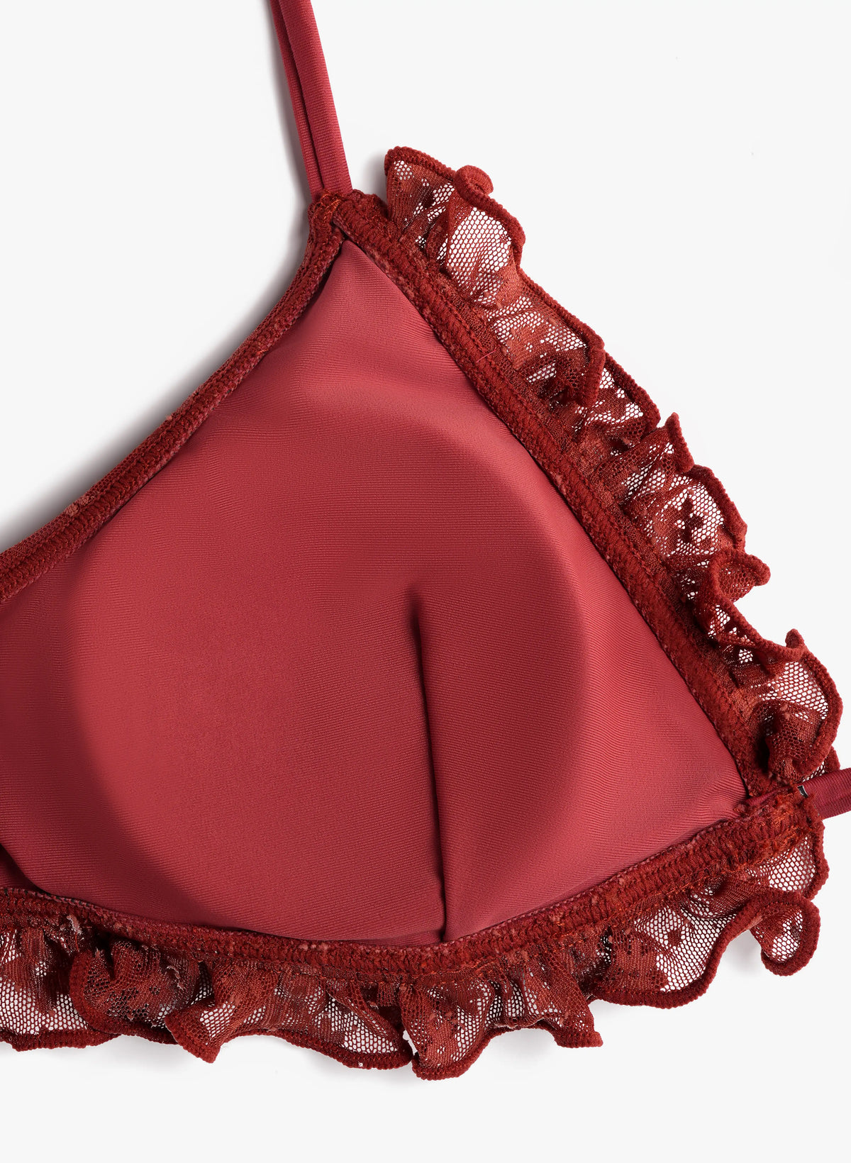 Capri Ruffle Front Tie Bikini Set - Merlot Red