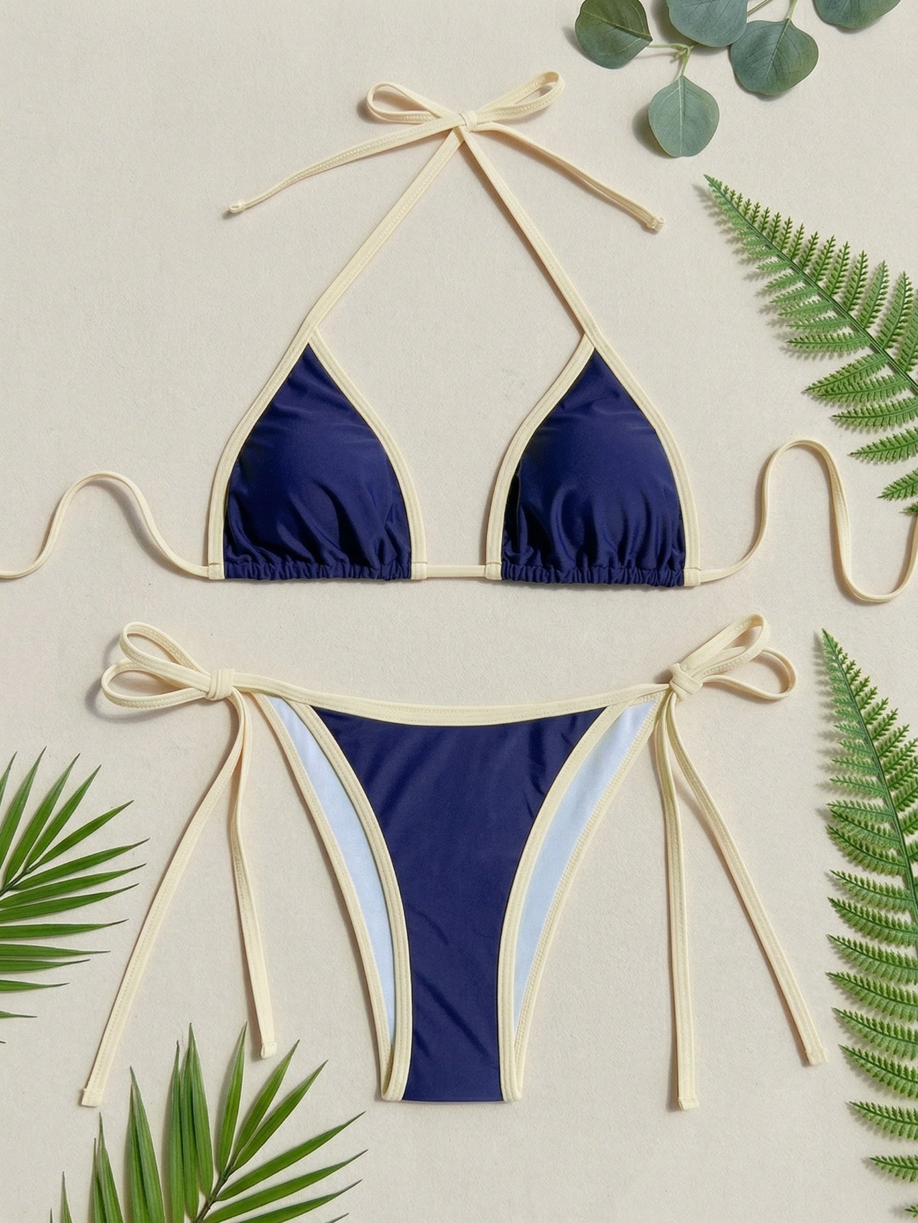 Color Block Halter 2 Piece Swimsuit | Beacheers