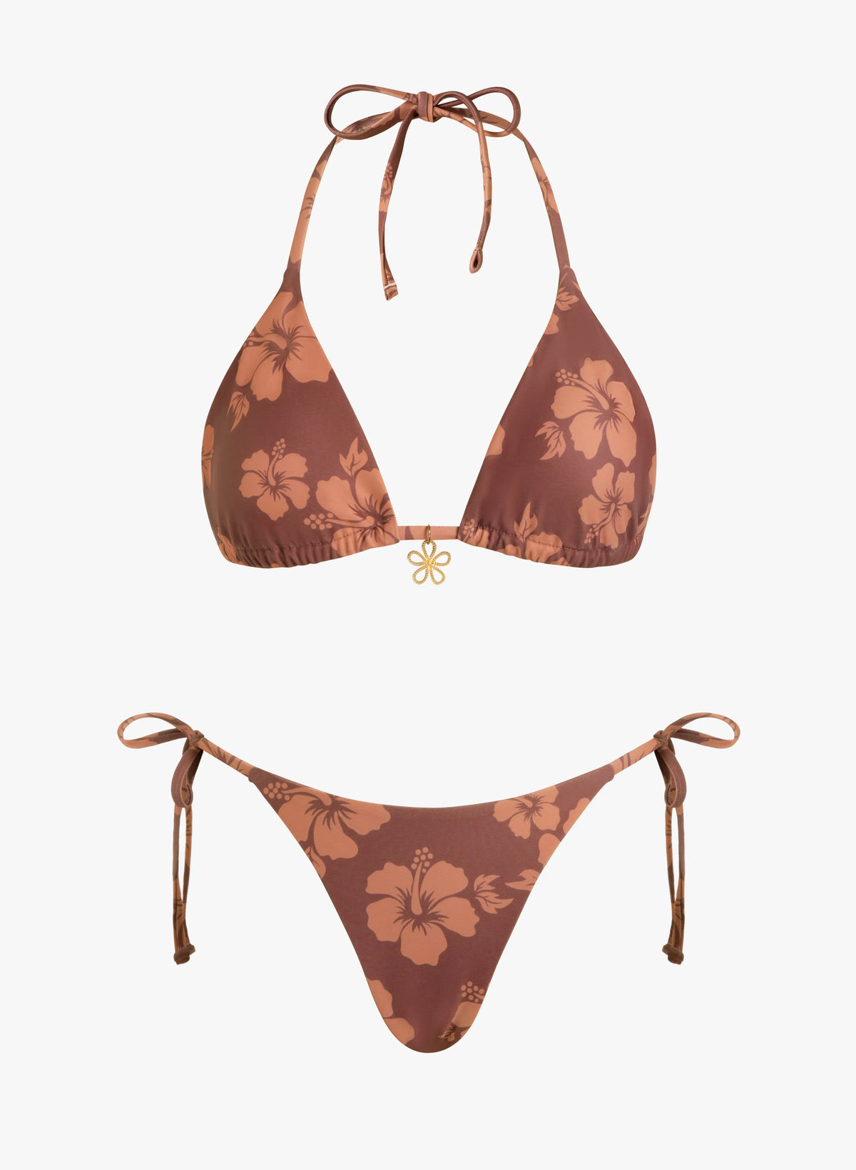 Floral Print Triangle Tie Side 2 Piece Swimsuit | Beacheers