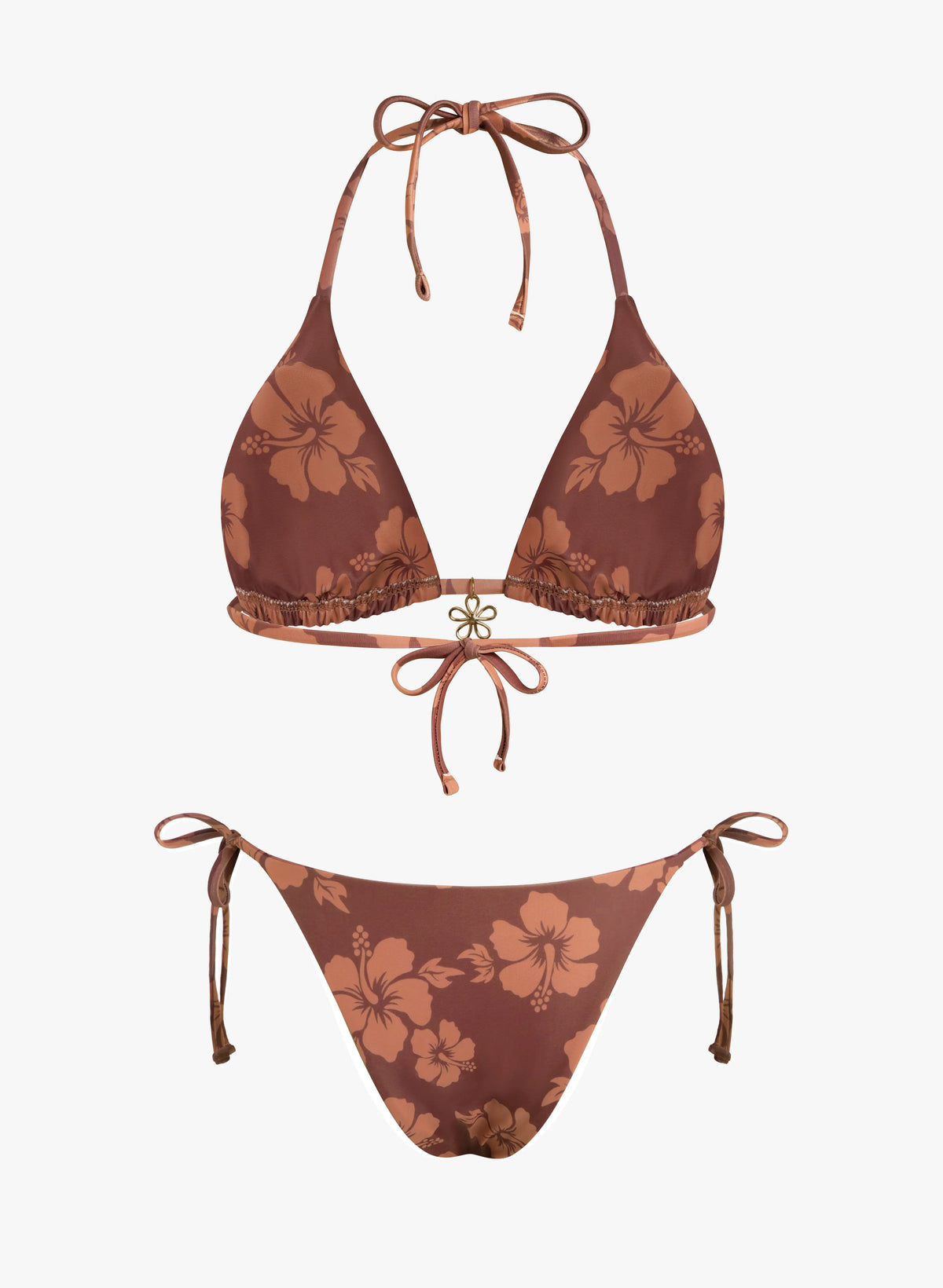 Floral Print Triangle Tie Side 2 Piece Swimsuit | Beacheers