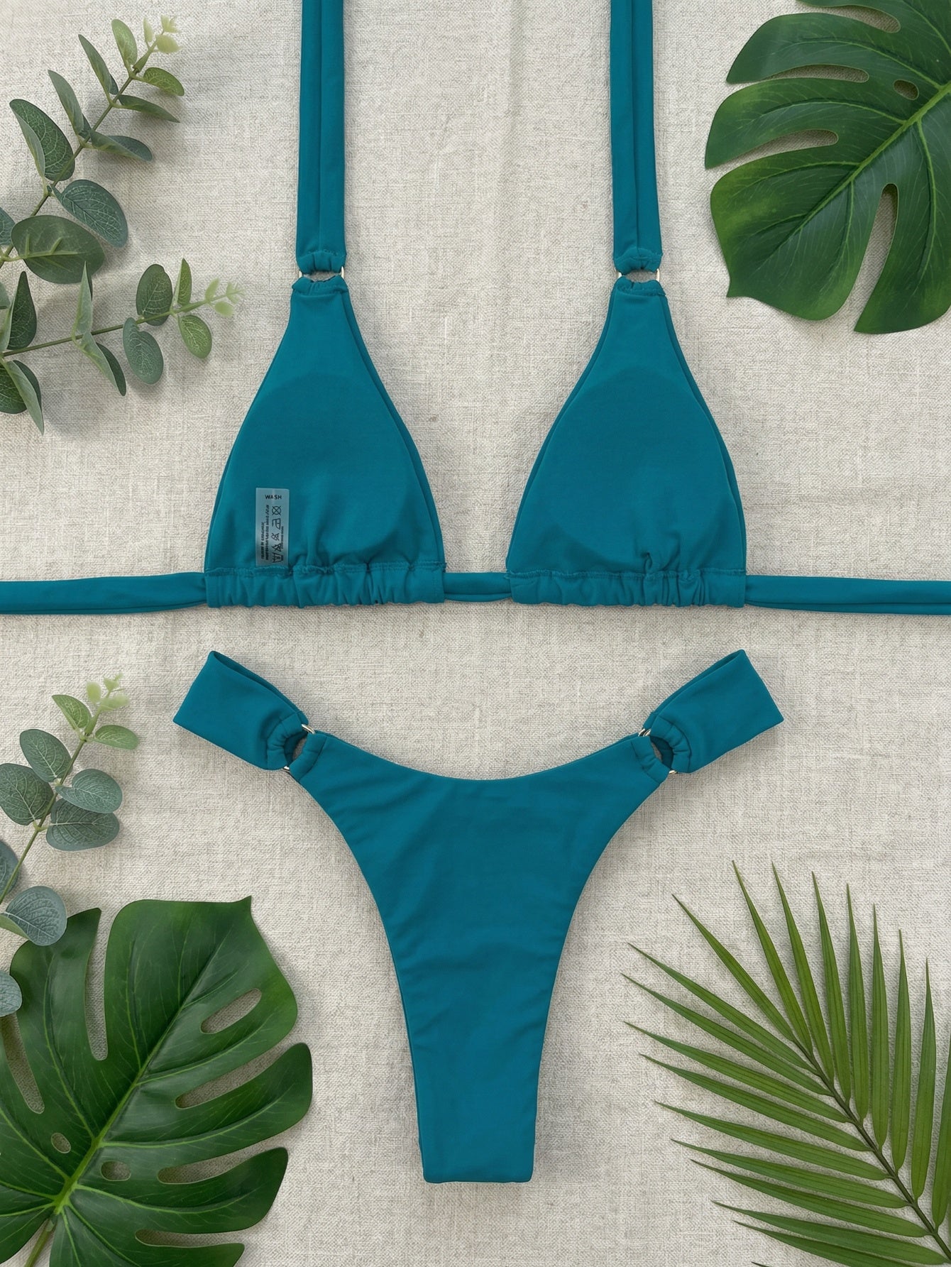 Halter Neck Triangle Two Piece Bikini Set | Beacheers