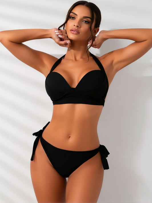 Halter Push Up Two-Piece Bikini Set | Beacheers