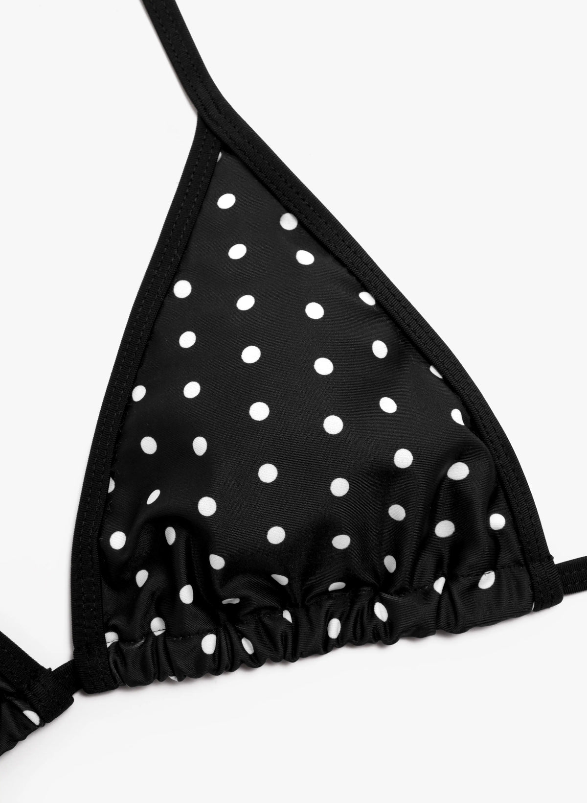 Malibu Polka Dot Triangle Bikini Skirt Set - Black