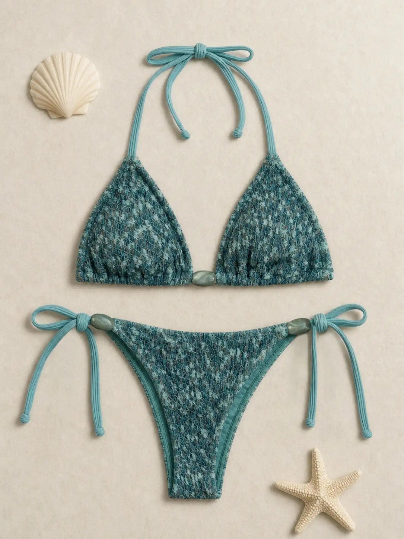 Mallorca Hibiscus Ring Bandeau Bikini Set - Dusty Blush Pink