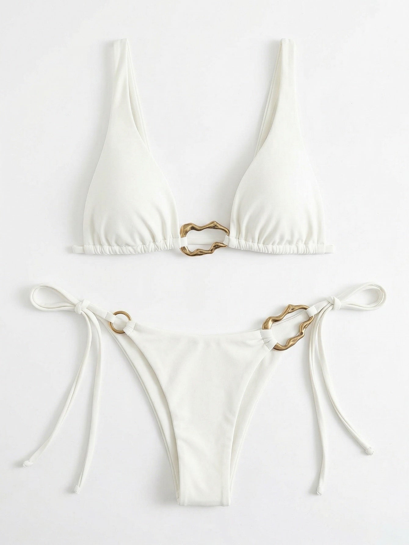 Metal Ring Triangle Two-Piece Bikini Set | Beacheers