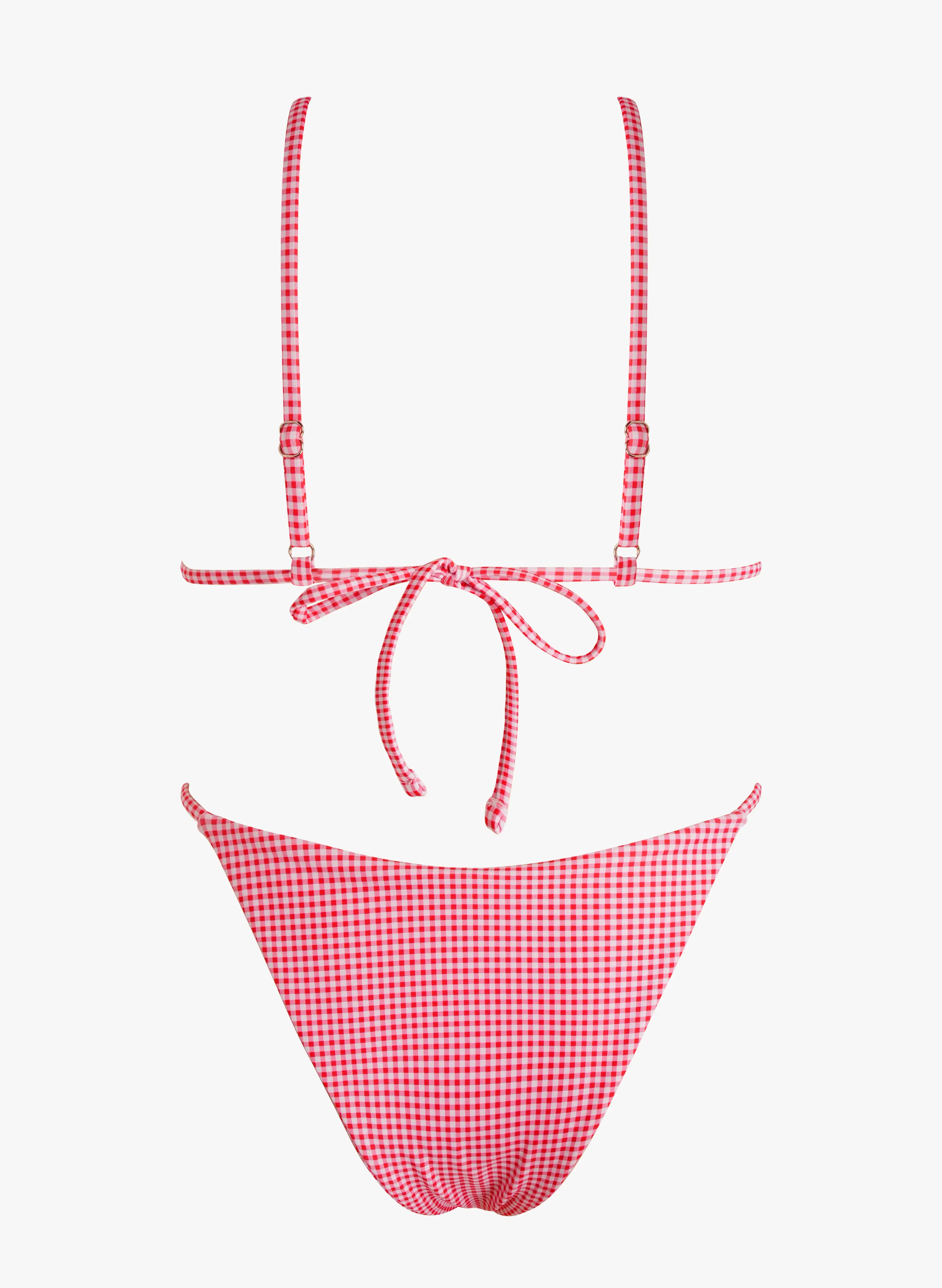 Mykonos Gingham Adjustable Triangle Bikini Set