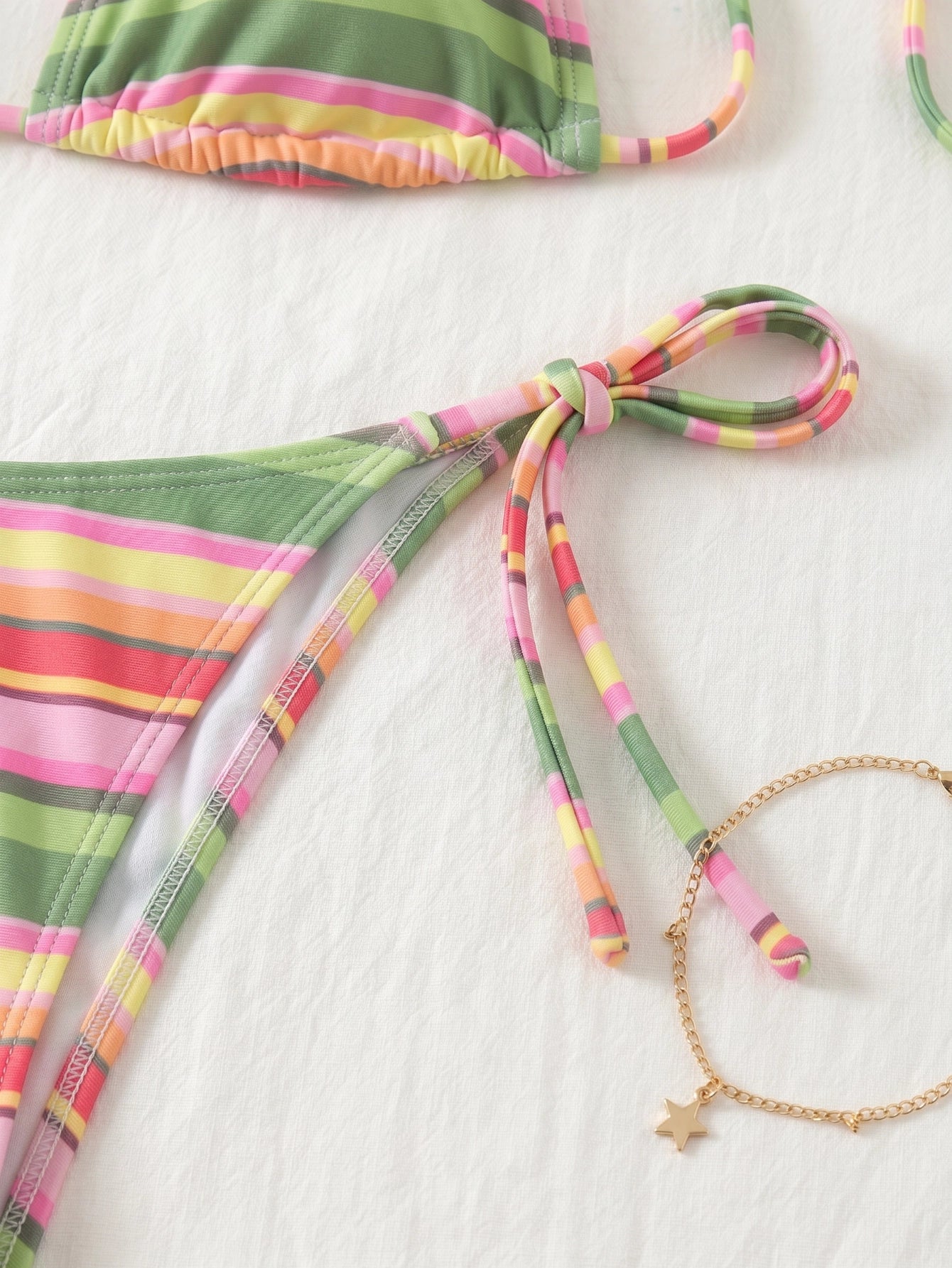pink-green-striped-triangle-bikini-set– Beacheers