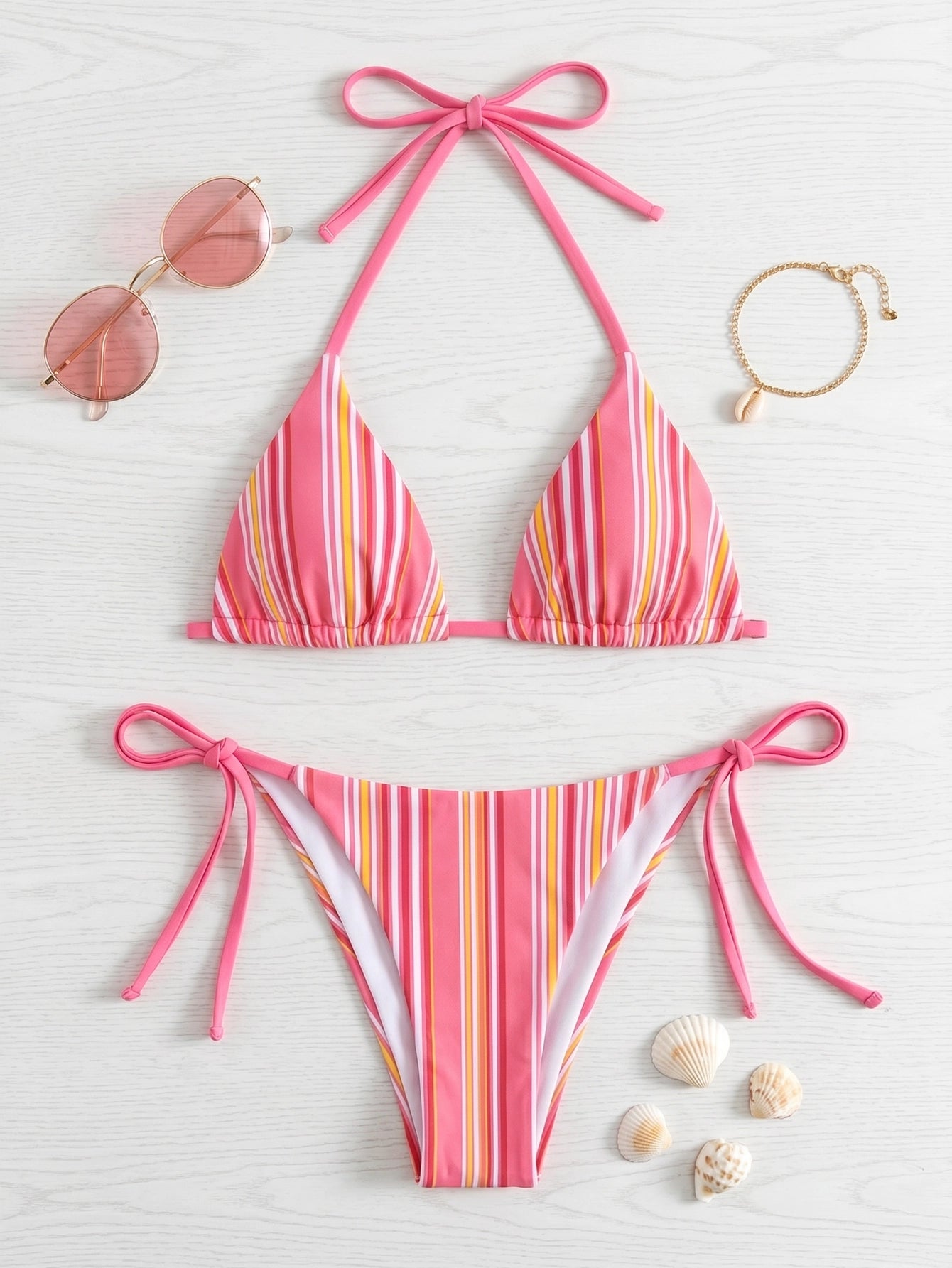 pink-stripes-beach-separate-swimwear-set– Beacheers