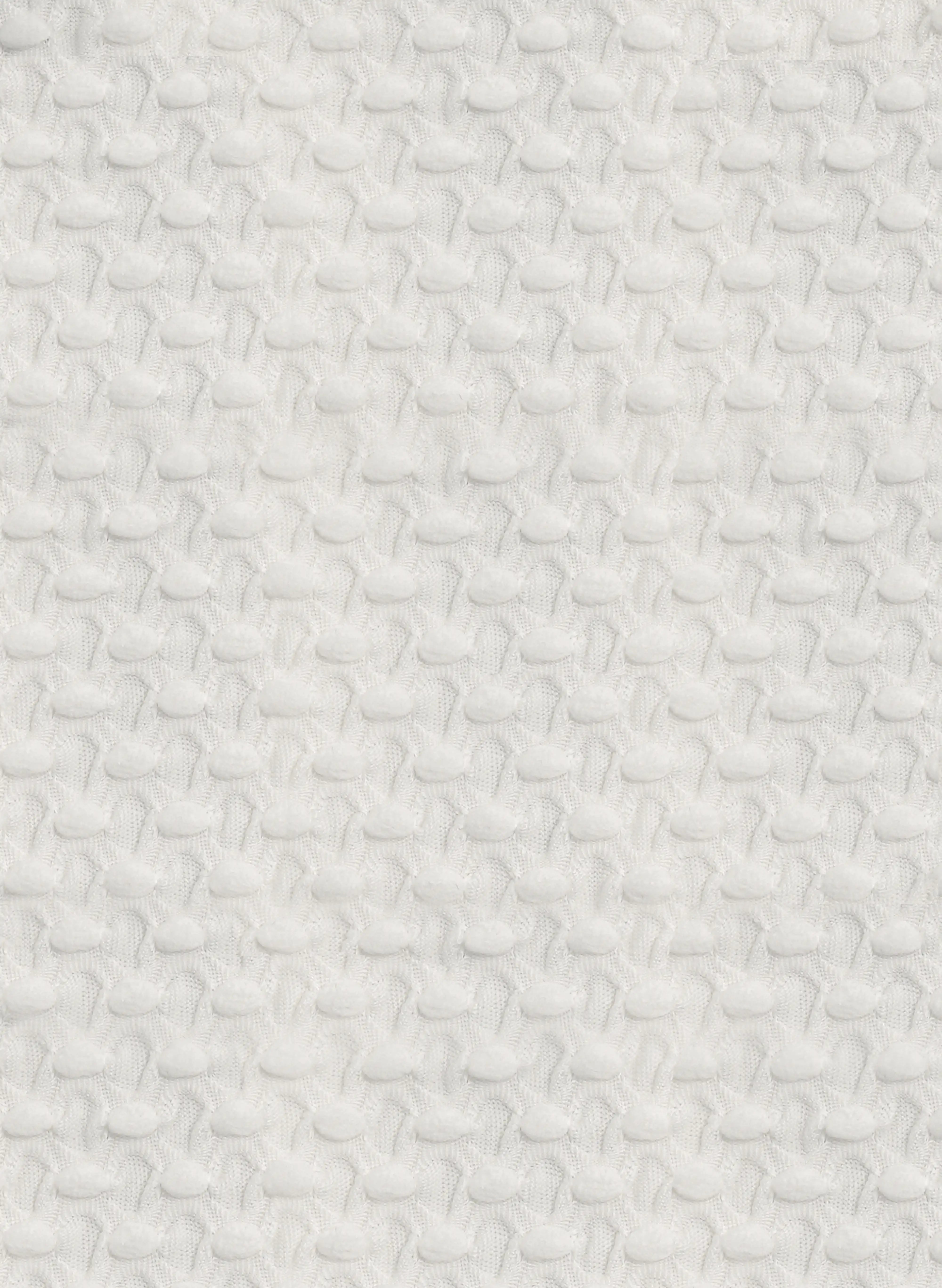 Santorini Pearl‑Hardware Waffle Triangle Bikini Set‑Off‑White