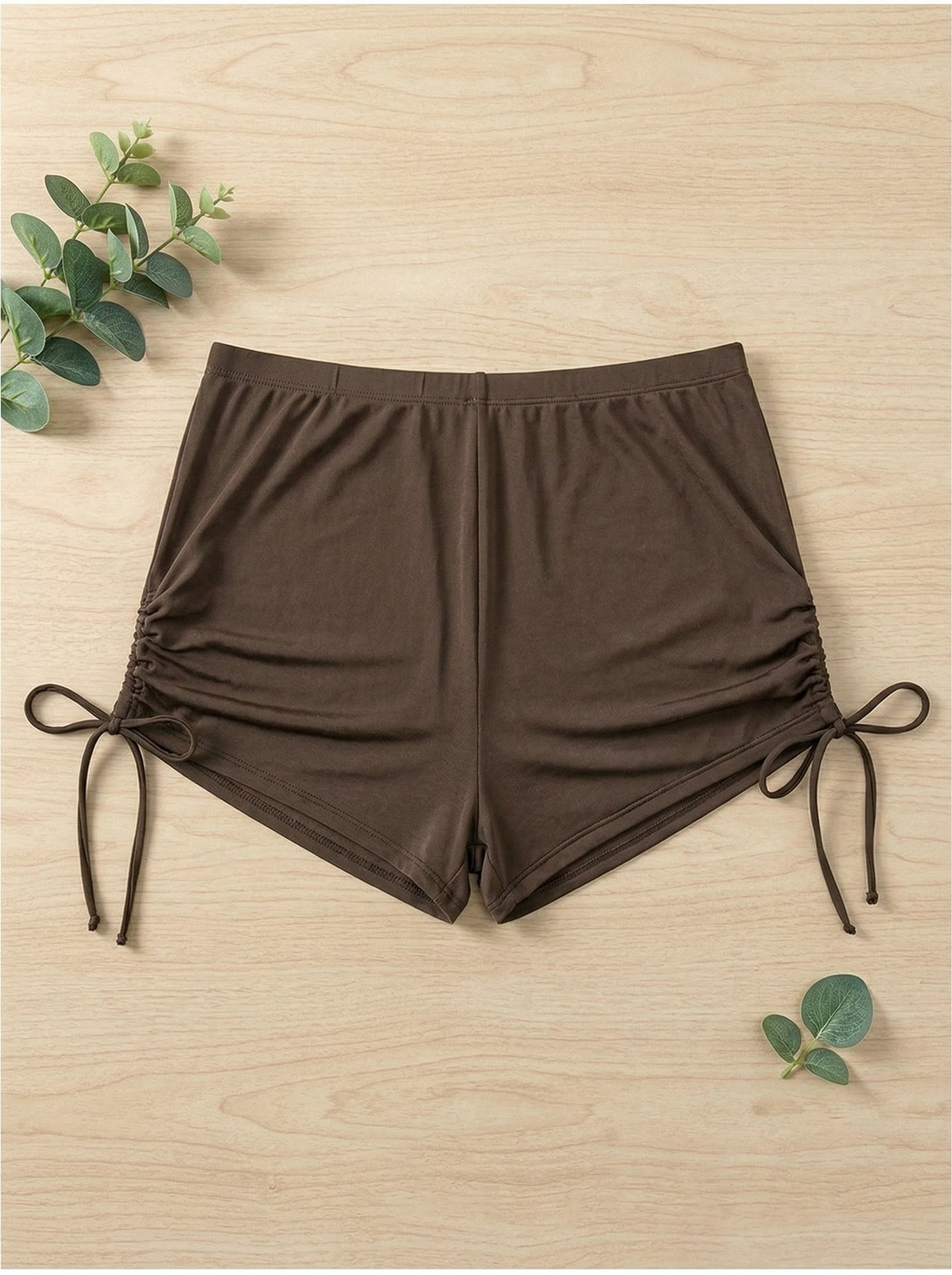Solid Color Elastic Waist Sheer Casual Shorts | Beacheers