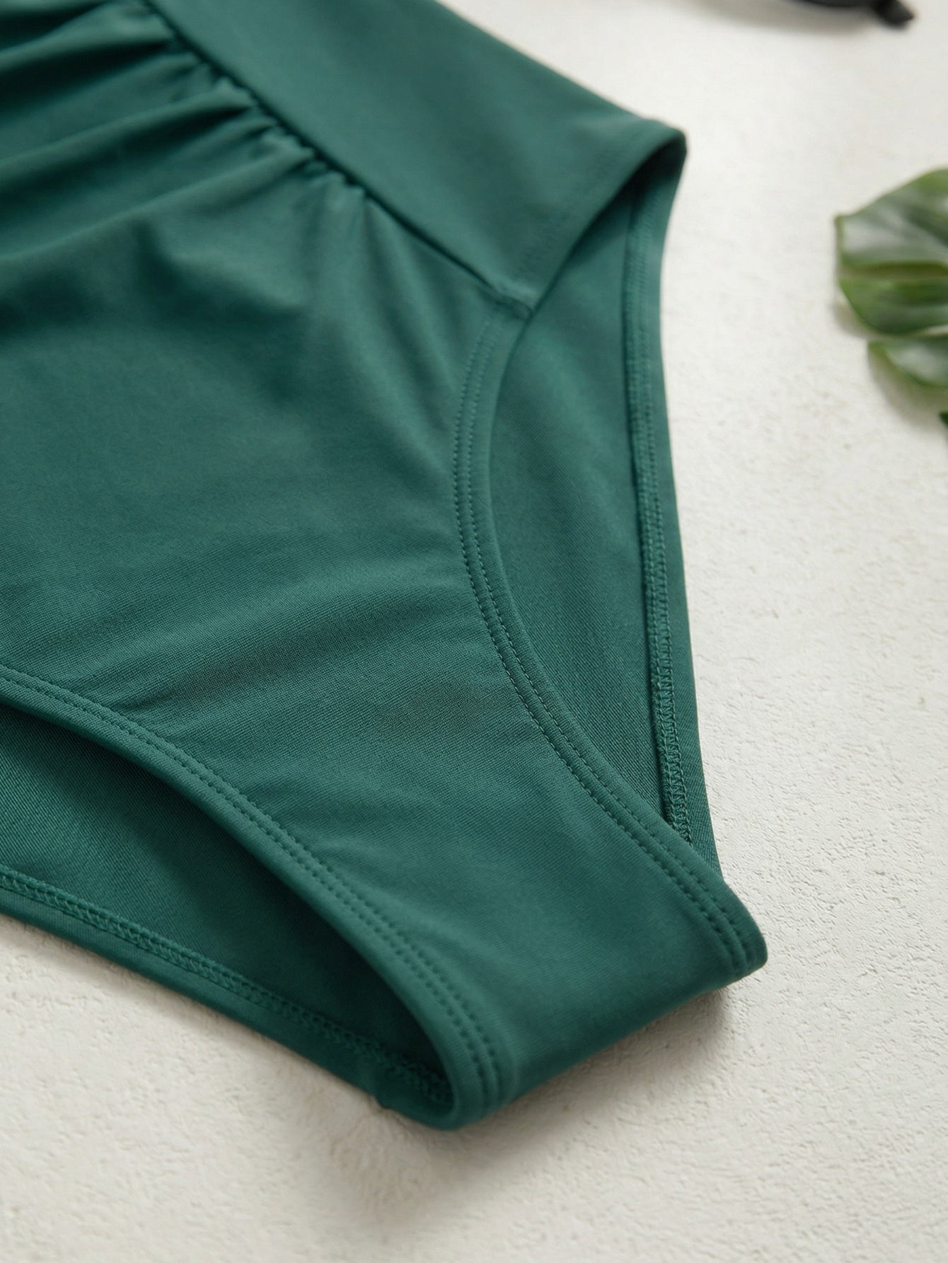 Solid Color V Neck One Piece Swimsuit | Beacheers