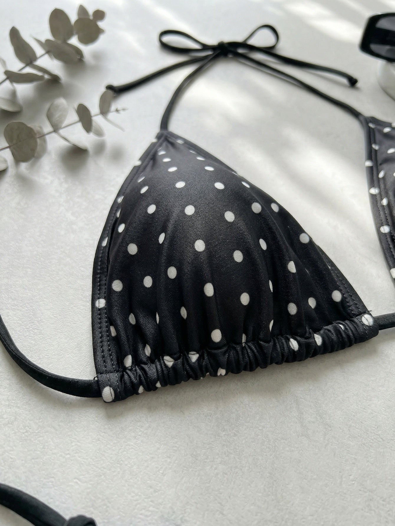 Spaghetti Strap Halter Neck Polka Dot Bikini | Beacheers