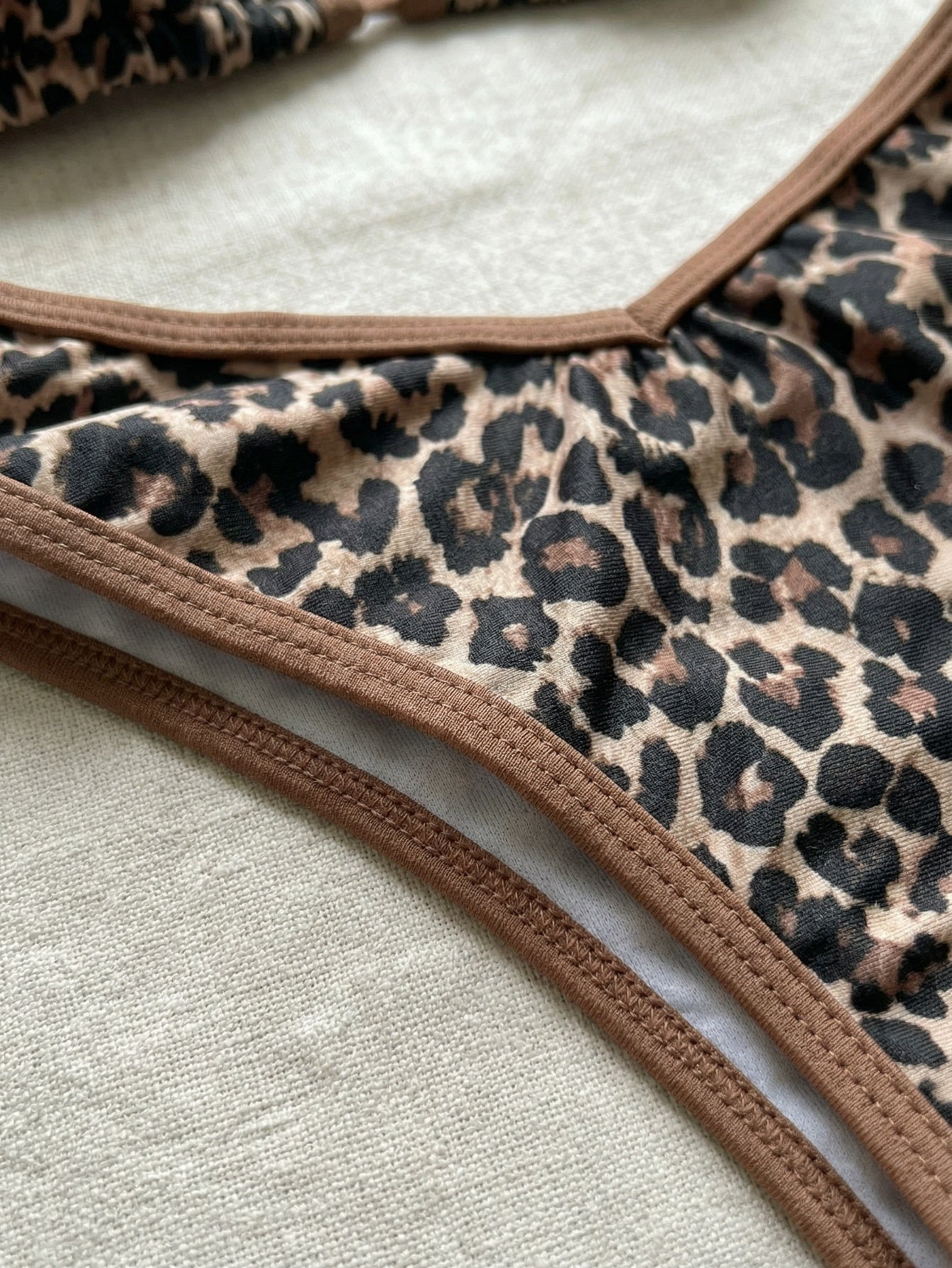 Spaghetti Strap Leopard Print 2 Piece Bikini Set | Beacheers
