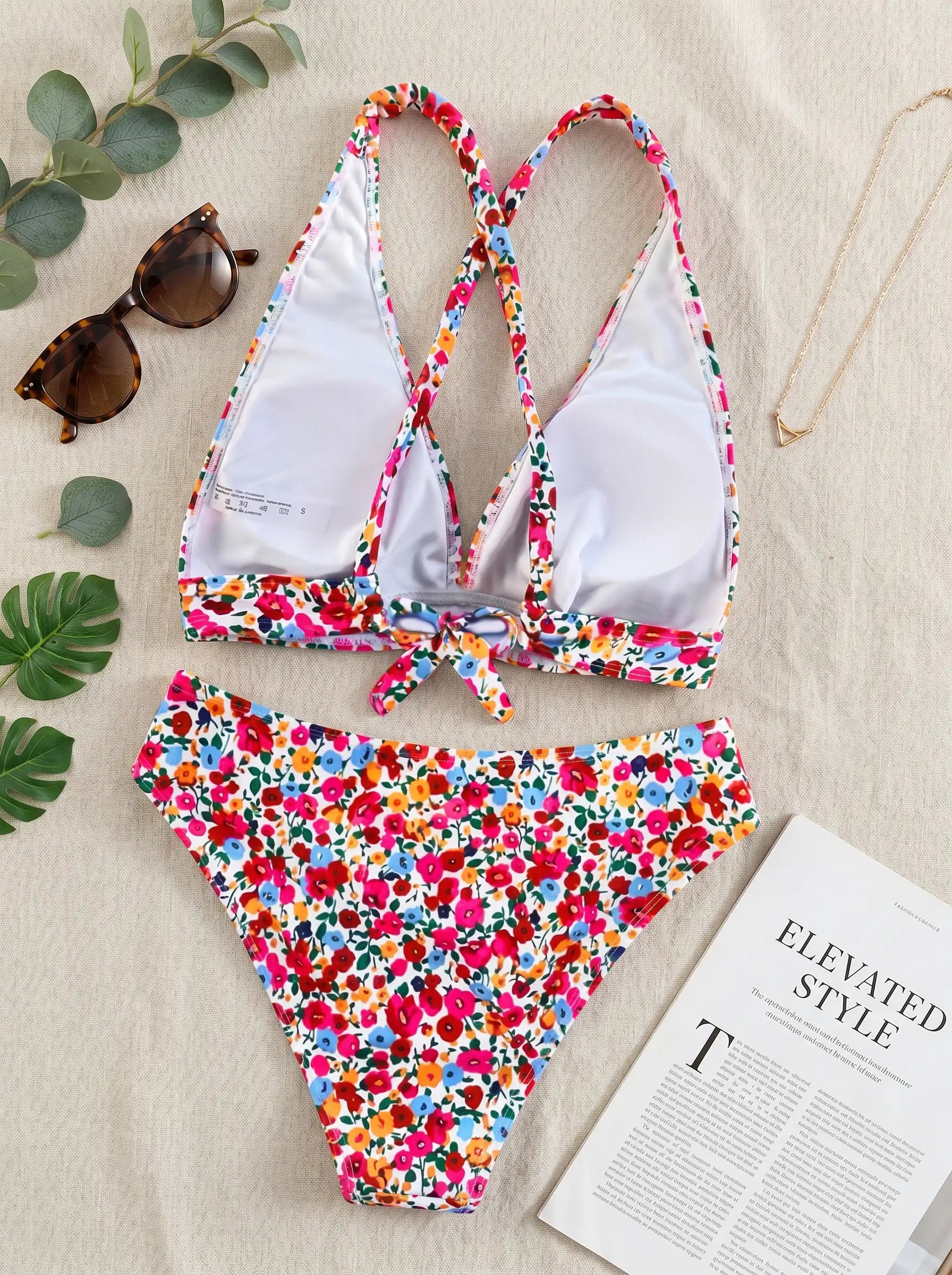 summer-2pcs-ditsy-floral-halter-crisscross-back-tied-bikini-set– Beacheers