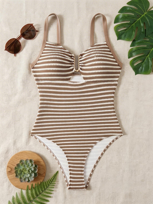 U-Shaped Metal Decor Adjustable Thick Strap One-Piece | Beacheers