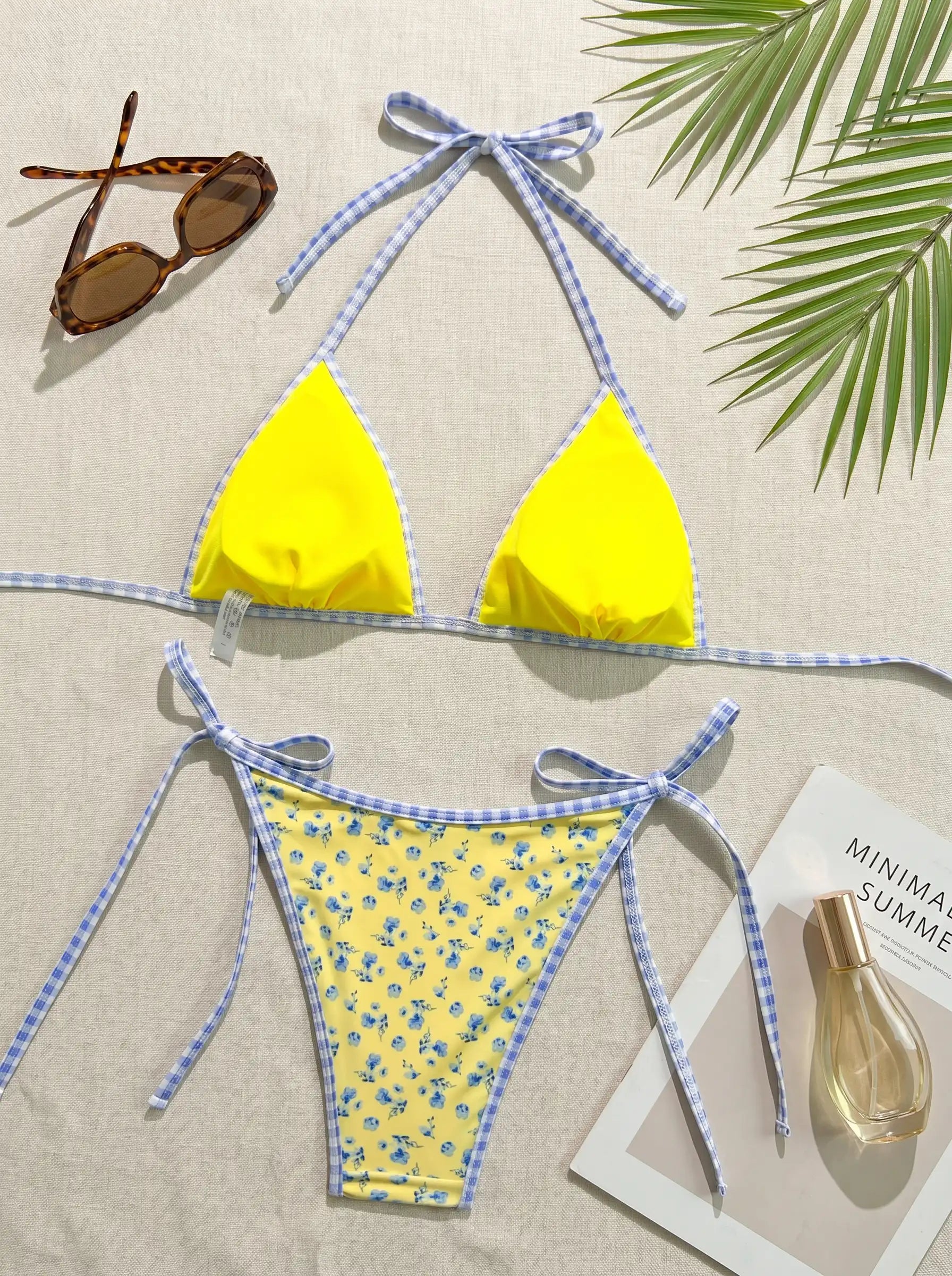 yellow-floral-adjustable-strap-high-cut-sides-bikini-swimwear-set– Beacheers