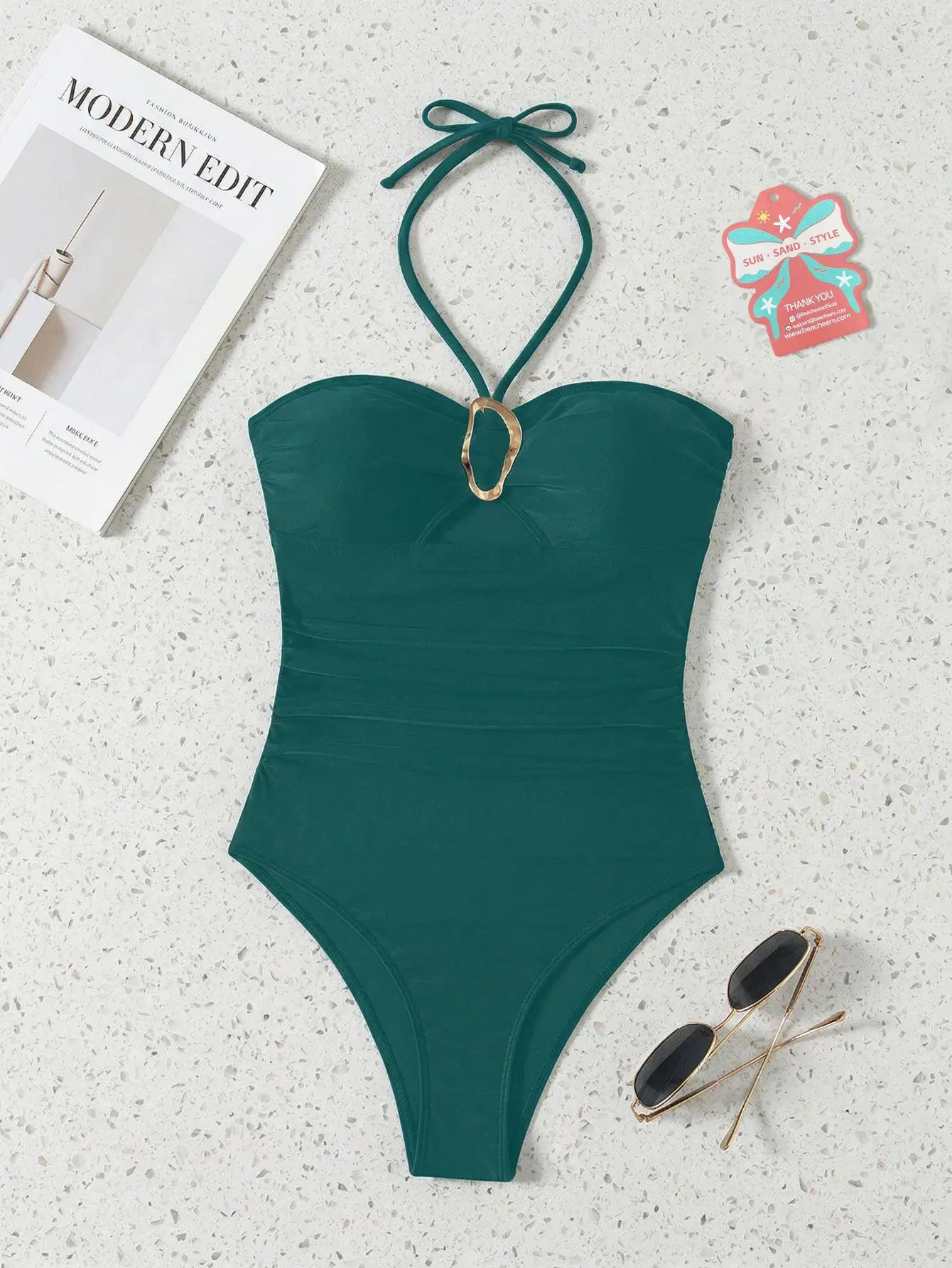 Halter Cutout One Piece Swimsuit