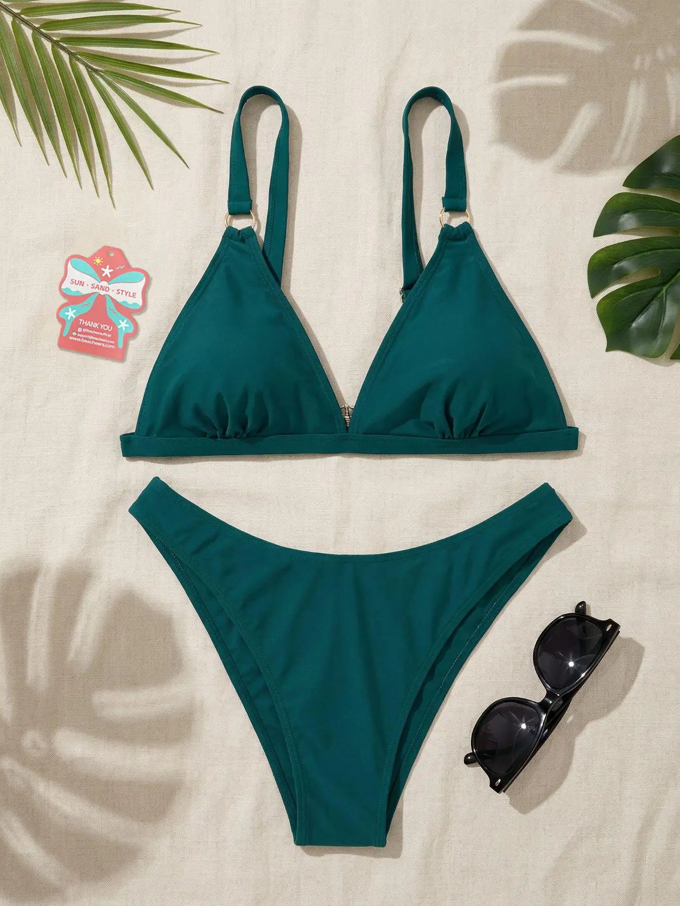 Ring Detail High Cut Two Piece Bikini Set