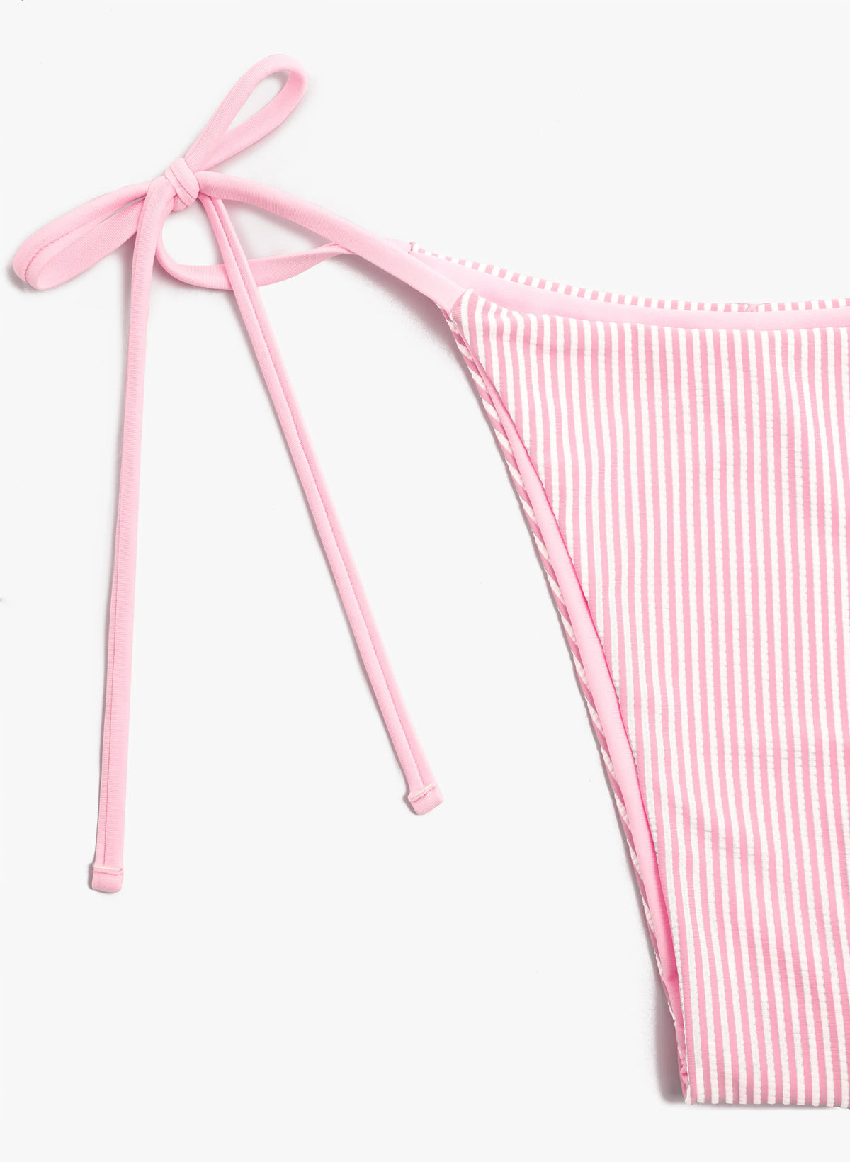 2pcs/Set New Crinkle Striped Halter Cut Spaghetti Strap Bikini Swimwear