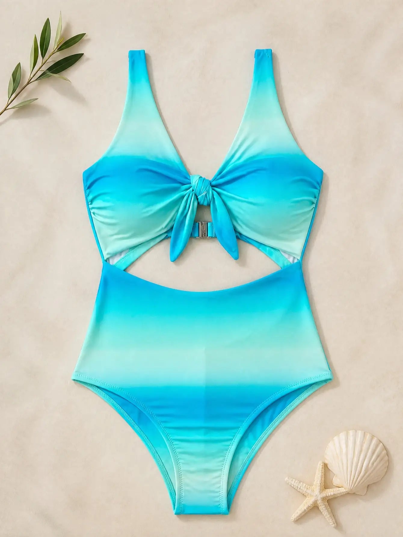3-Piece Blue Ombre Bikini Swimwear Set