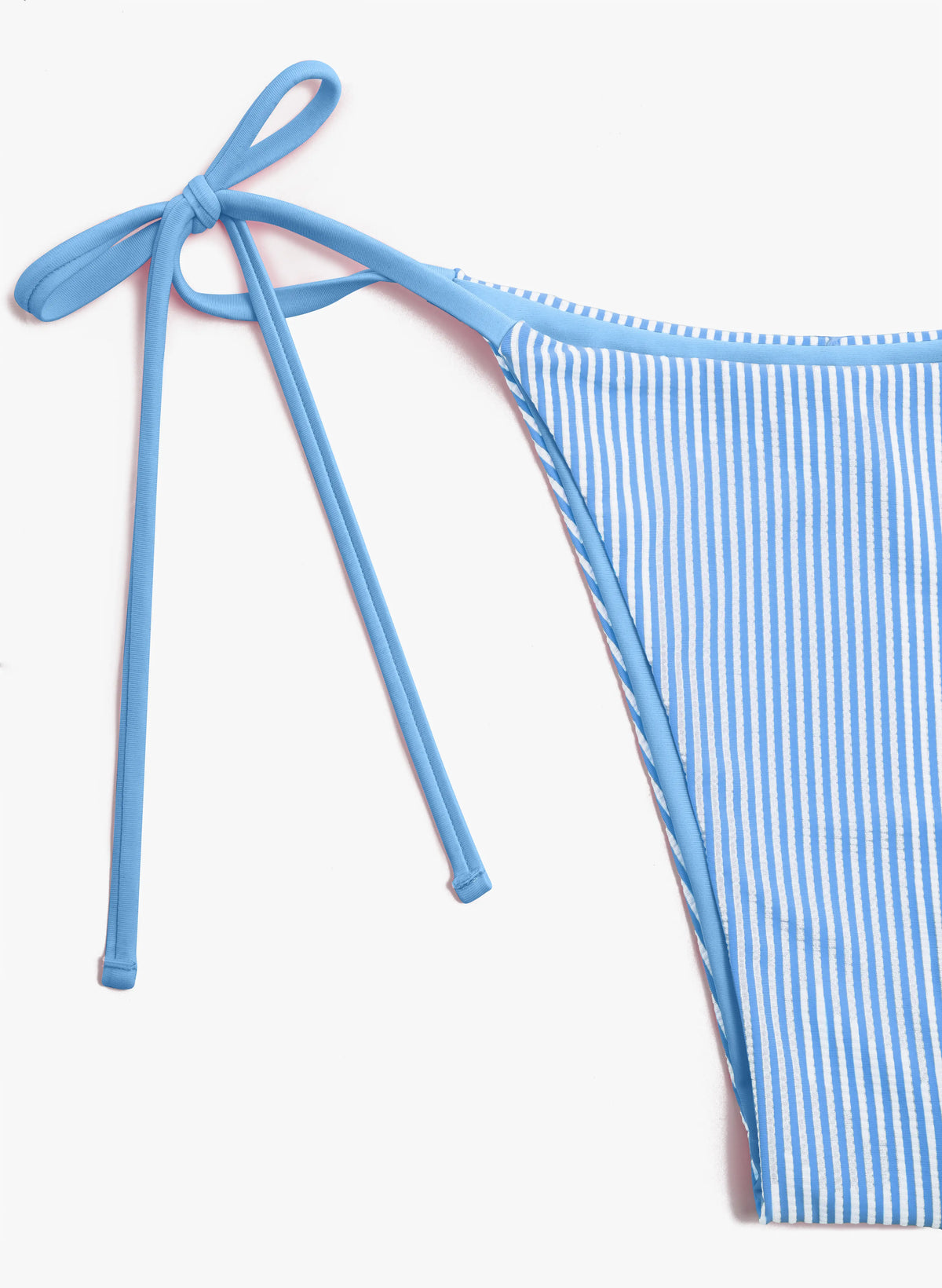 2pcs/Set New Crinkle Striped Halter Cut Spaghetti Strap Bikini Swimwear