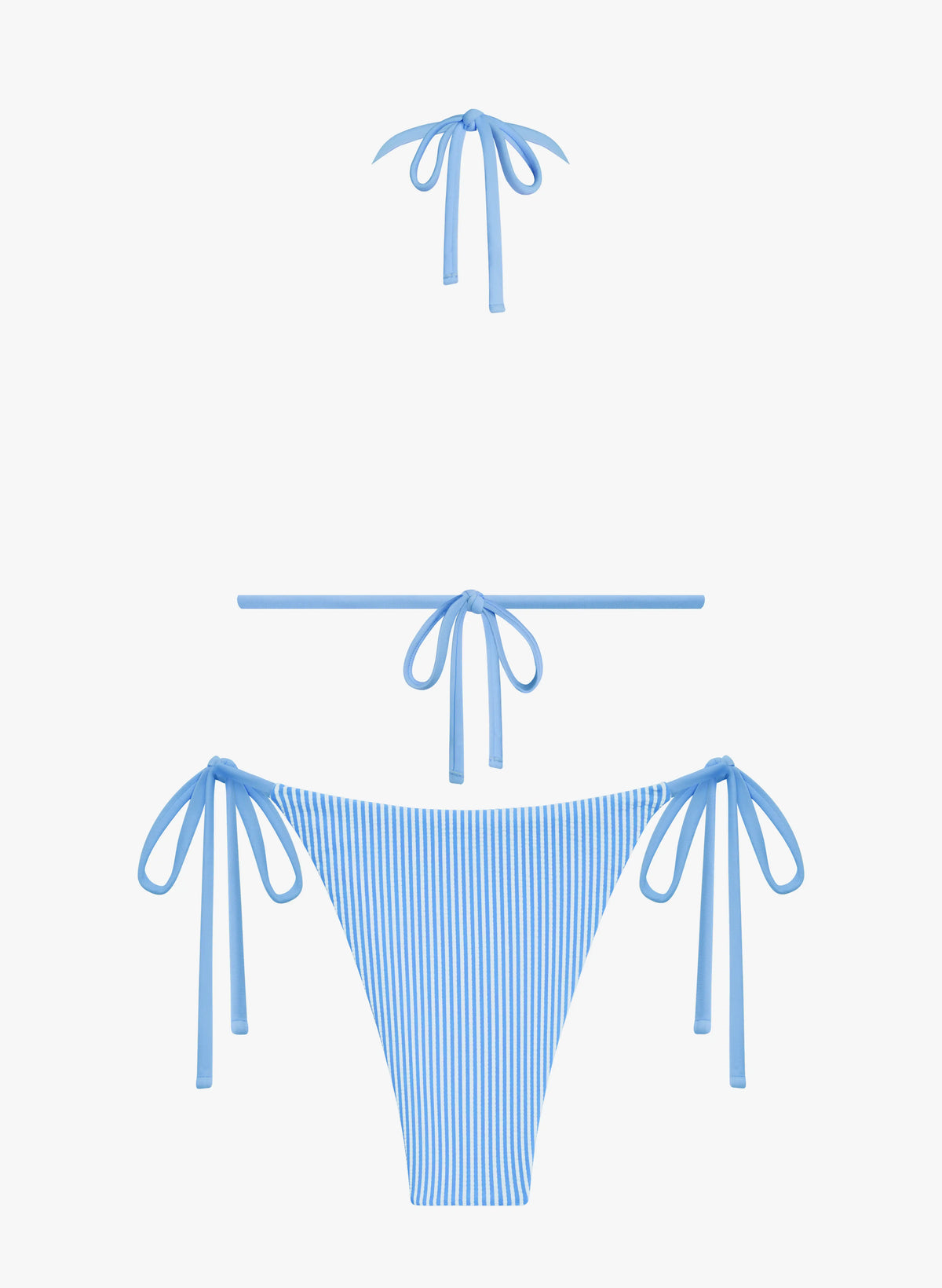 Chloe Crinkle Stripe Halter Side Tie Bikini Set