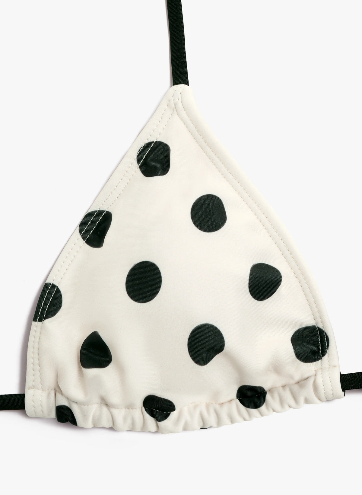 Capri White Polka Dot Tie Side Triangle Bikini Set