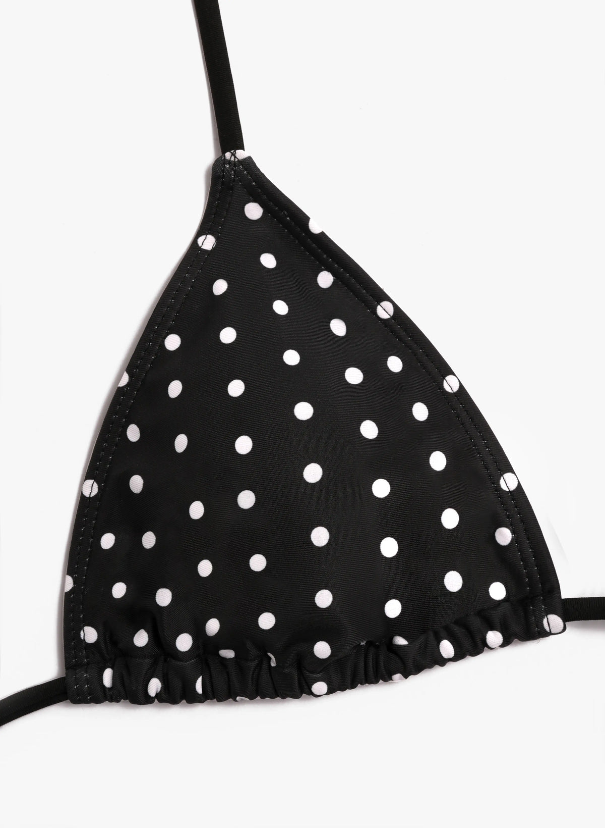 Capri White Polka Dot Tie Side Triangle Bikini Set