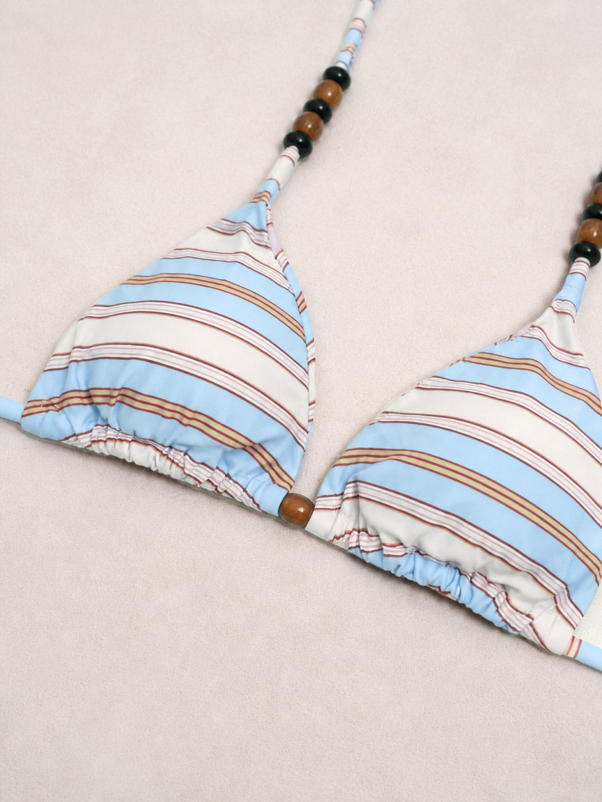 Amalfi Beaded Stripe Halter Bikini Two-Piece Set