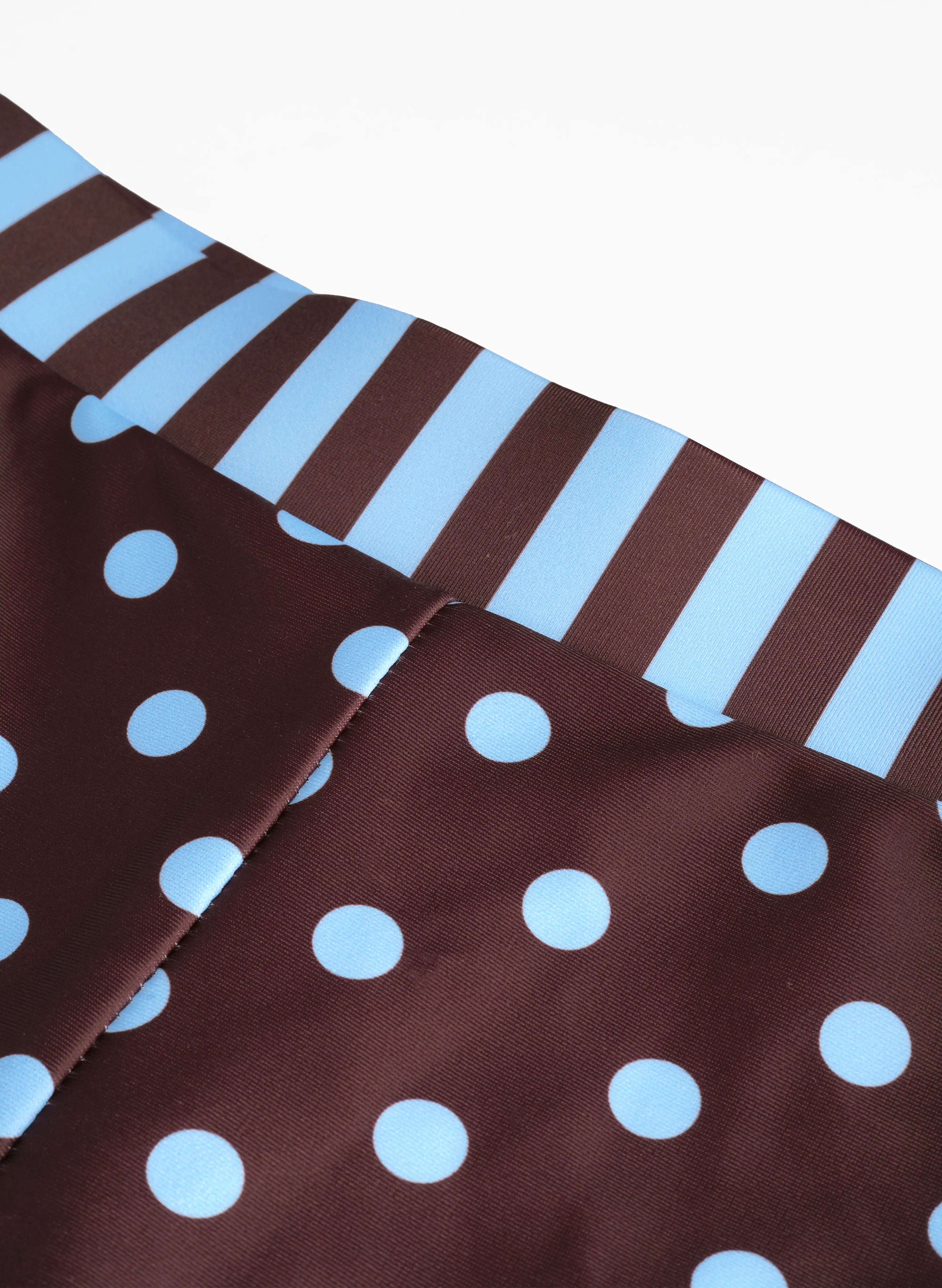 Bali Polka Dot Halter Bikini Short Set - Chocolate Sky Blue