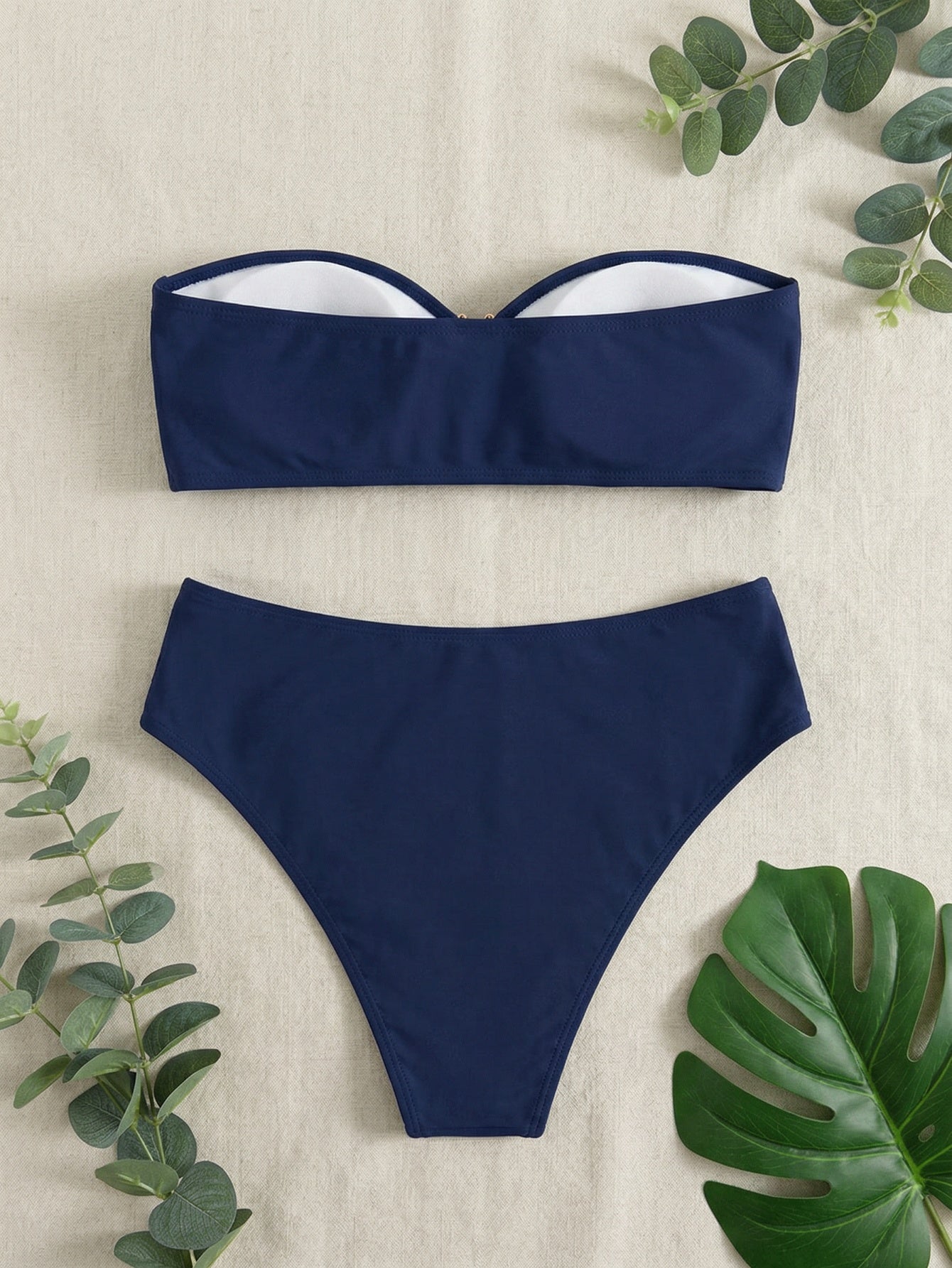 Black Strapless Starfish Decor Halter Strap Bikini Sets | Beacheers