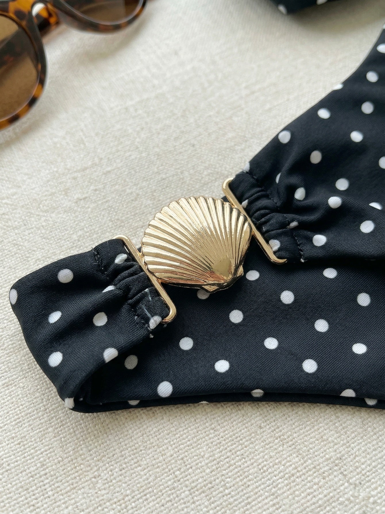 Black & White Polka Dot High-Cut Side Bikini Set | Beacheers