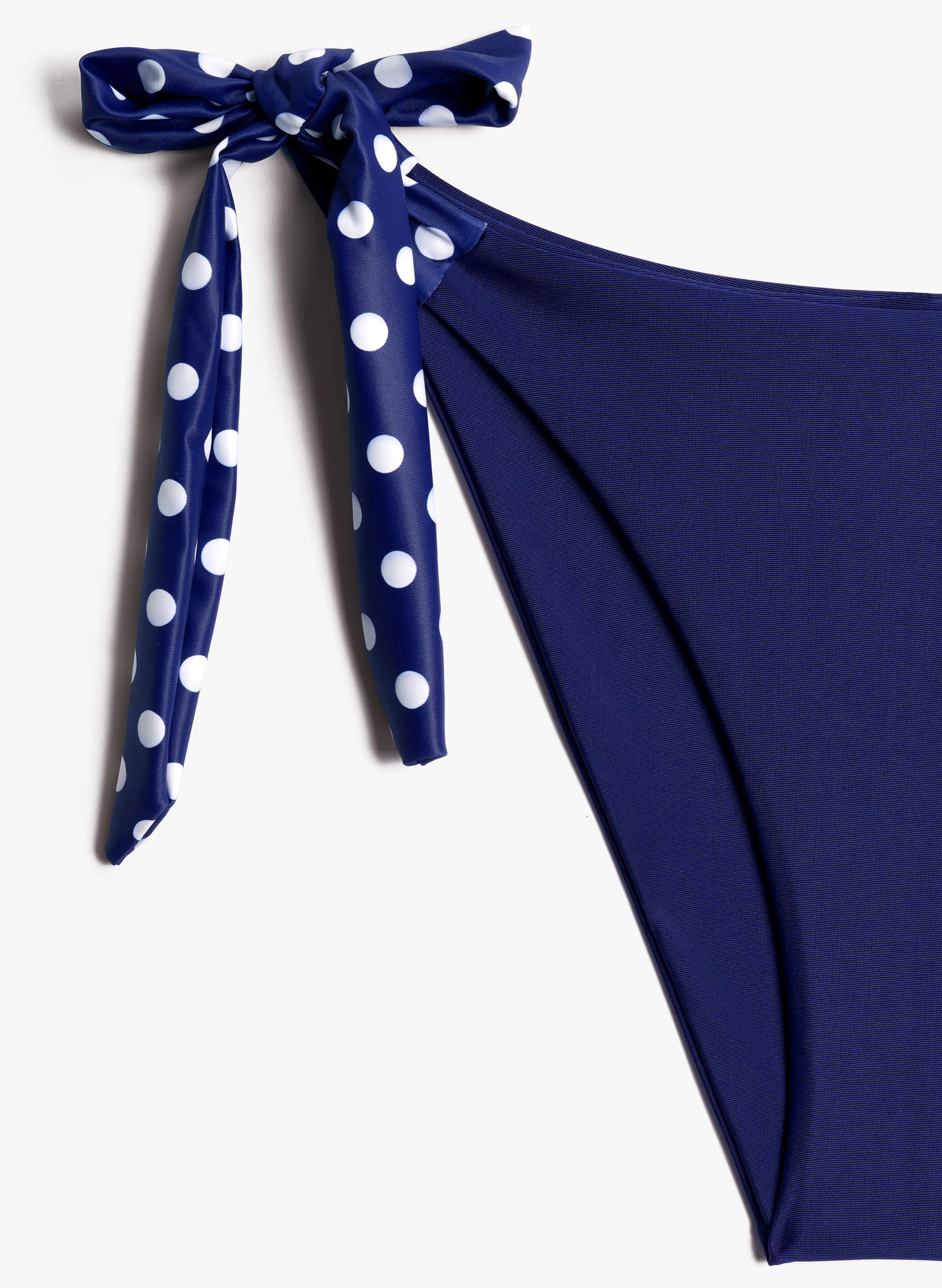 Capri Polka Dot Halter Tankini Side-Tie Set - Navy Blue