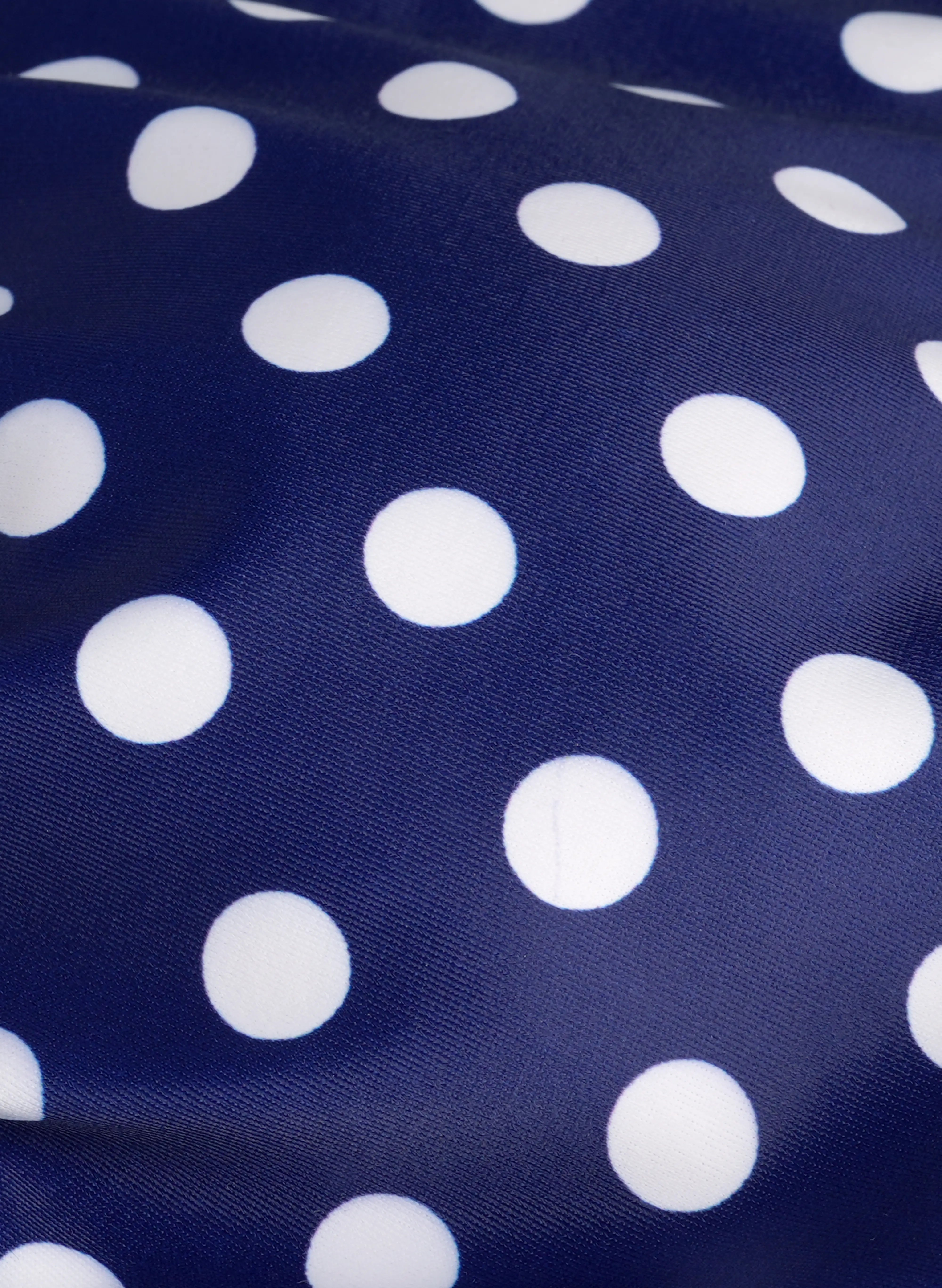 Capri Polka Dot Halter Tankini Side-Tie Set - Navy Blue