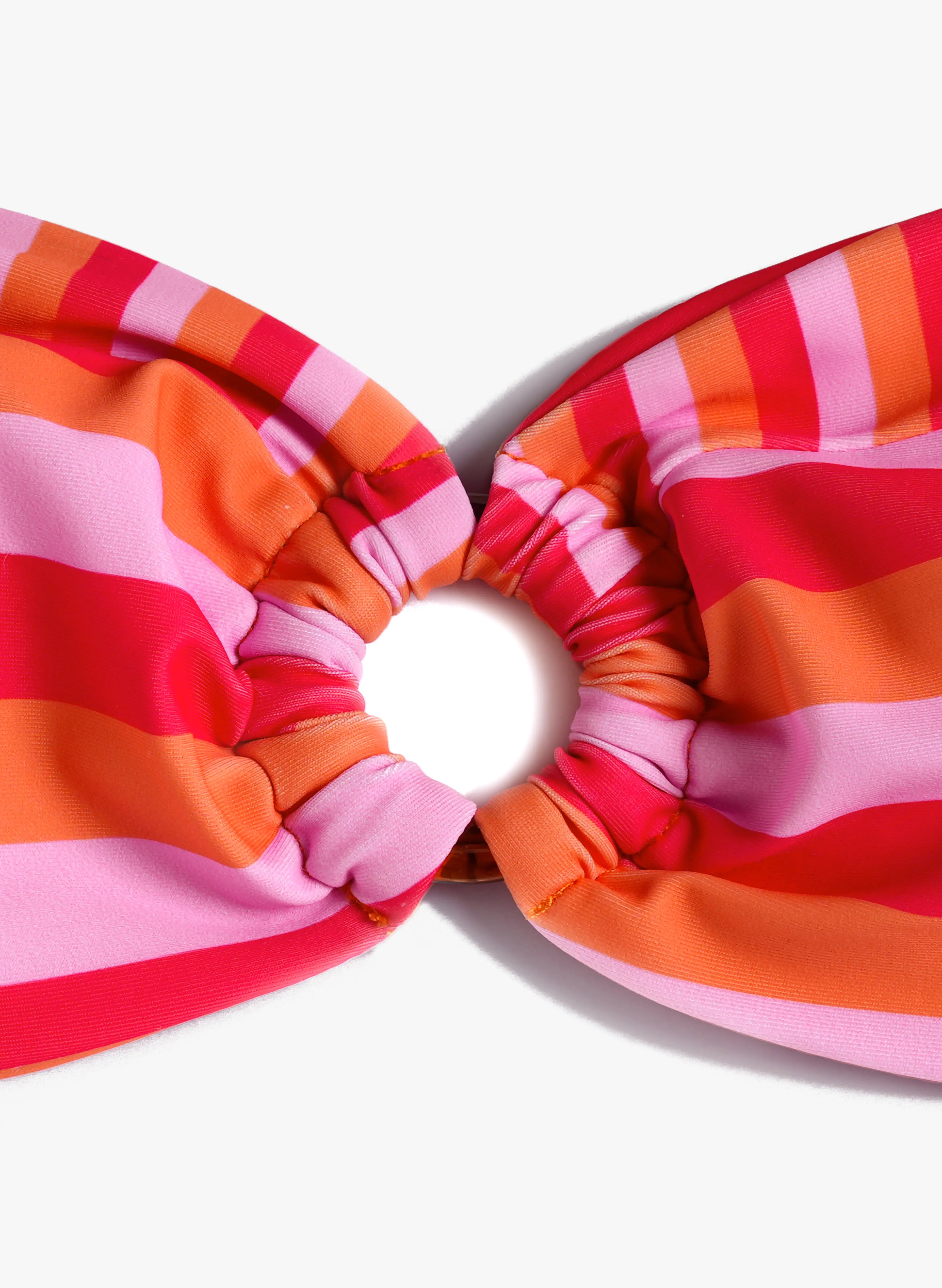 Capri Striped Halter Tankini Set - Sunset Stripe