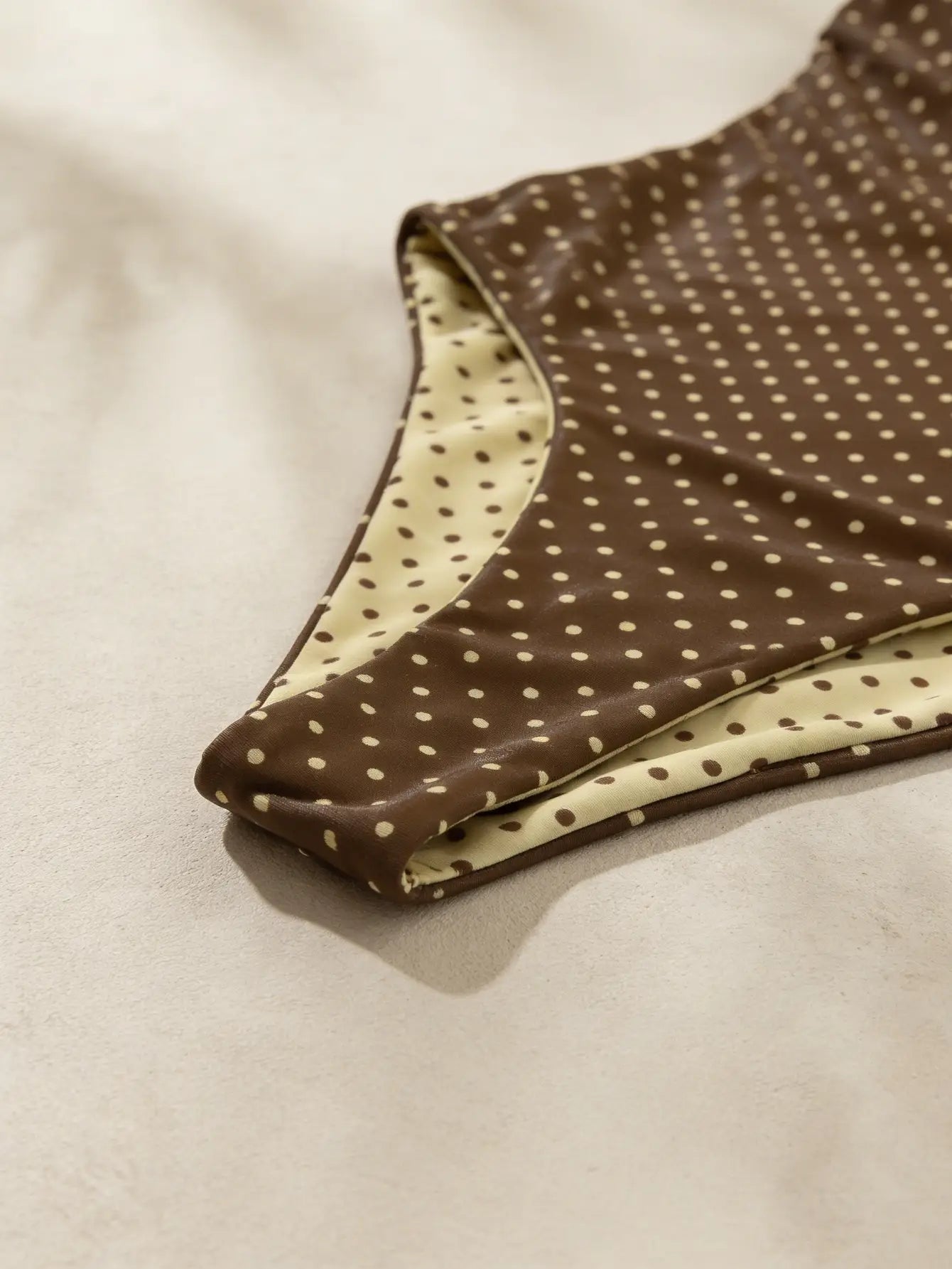 Coffee  Polka Dot + Brown Yellow One-Piece Swimsuits