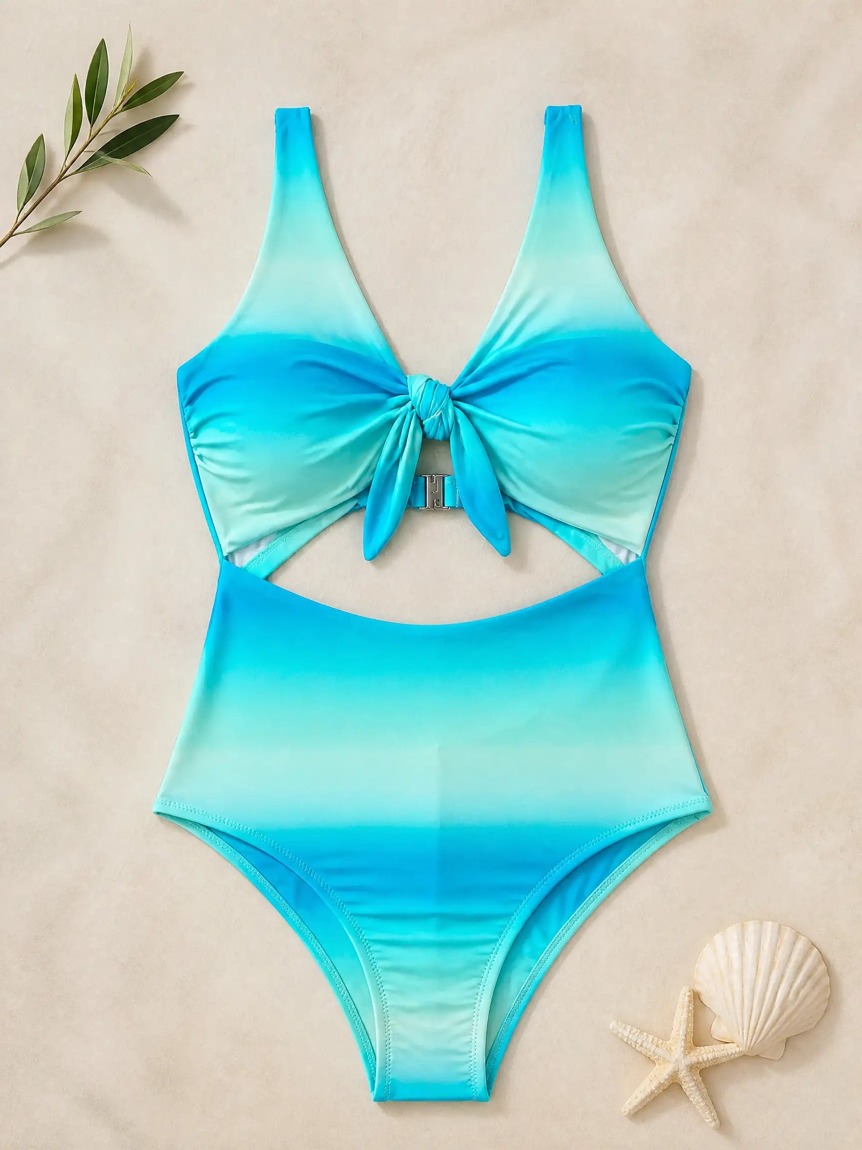 Ibiza Gradient Cutout One-Piece Swimsuit - Ocean Breeze