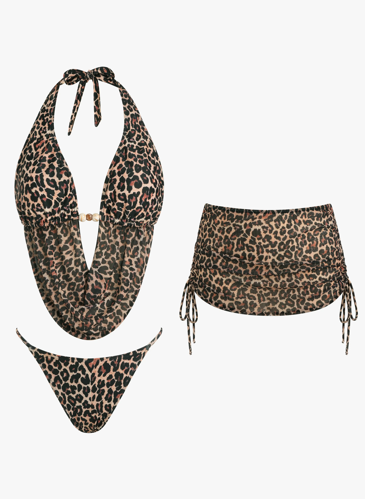 Leopard Print 3-Piece Bikini Sets