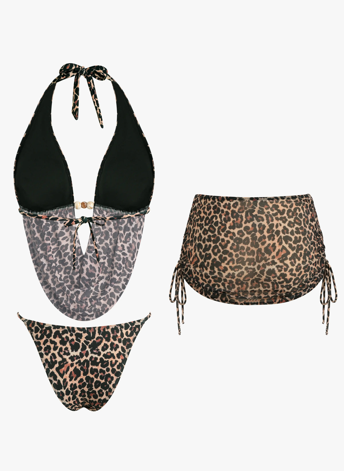 Leopard Print 3-Piece Bikini Sets