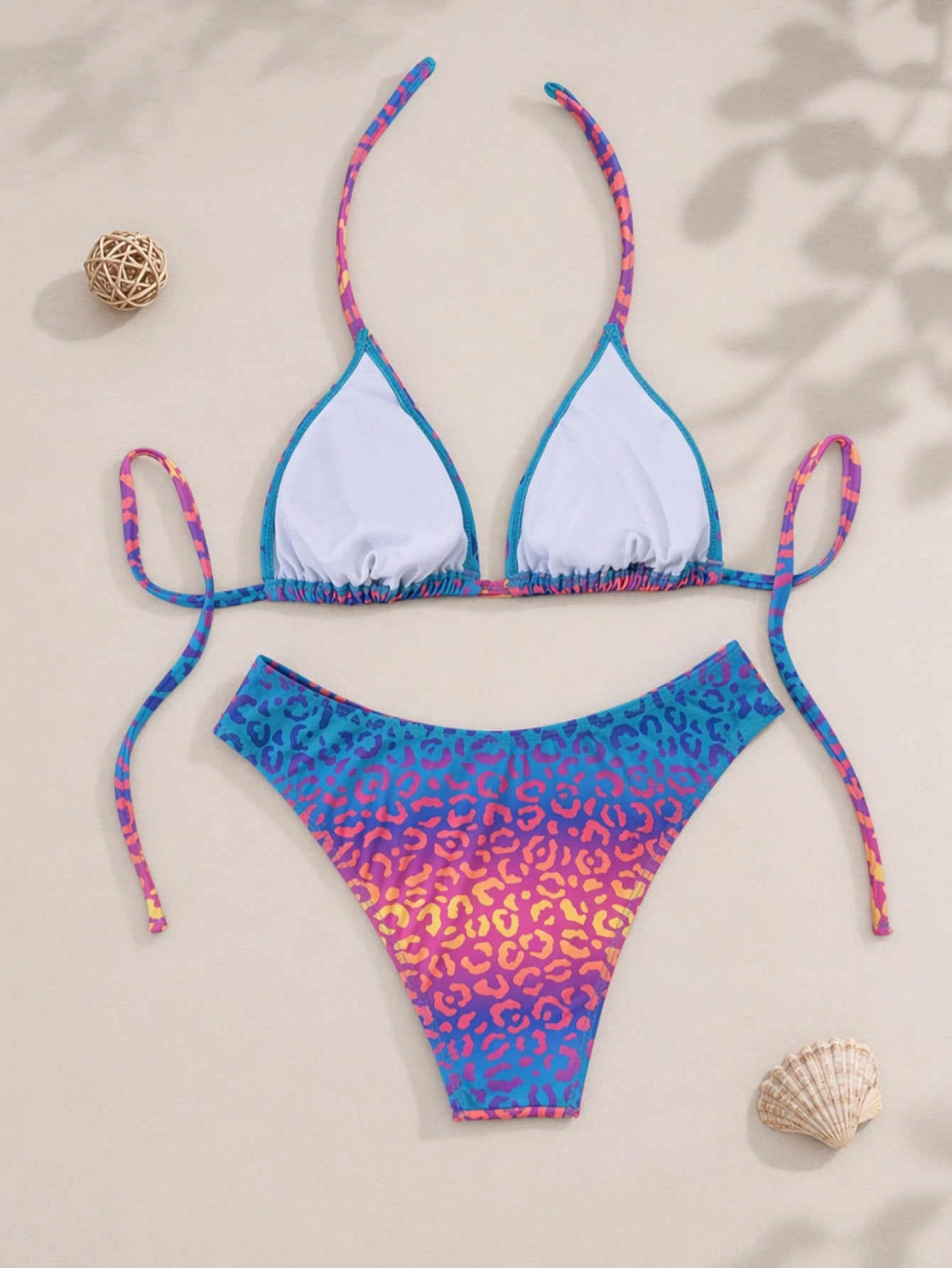 Leopard Print Halter Neck High Cut 2-Piece Bikini Swimwear– Beacheers