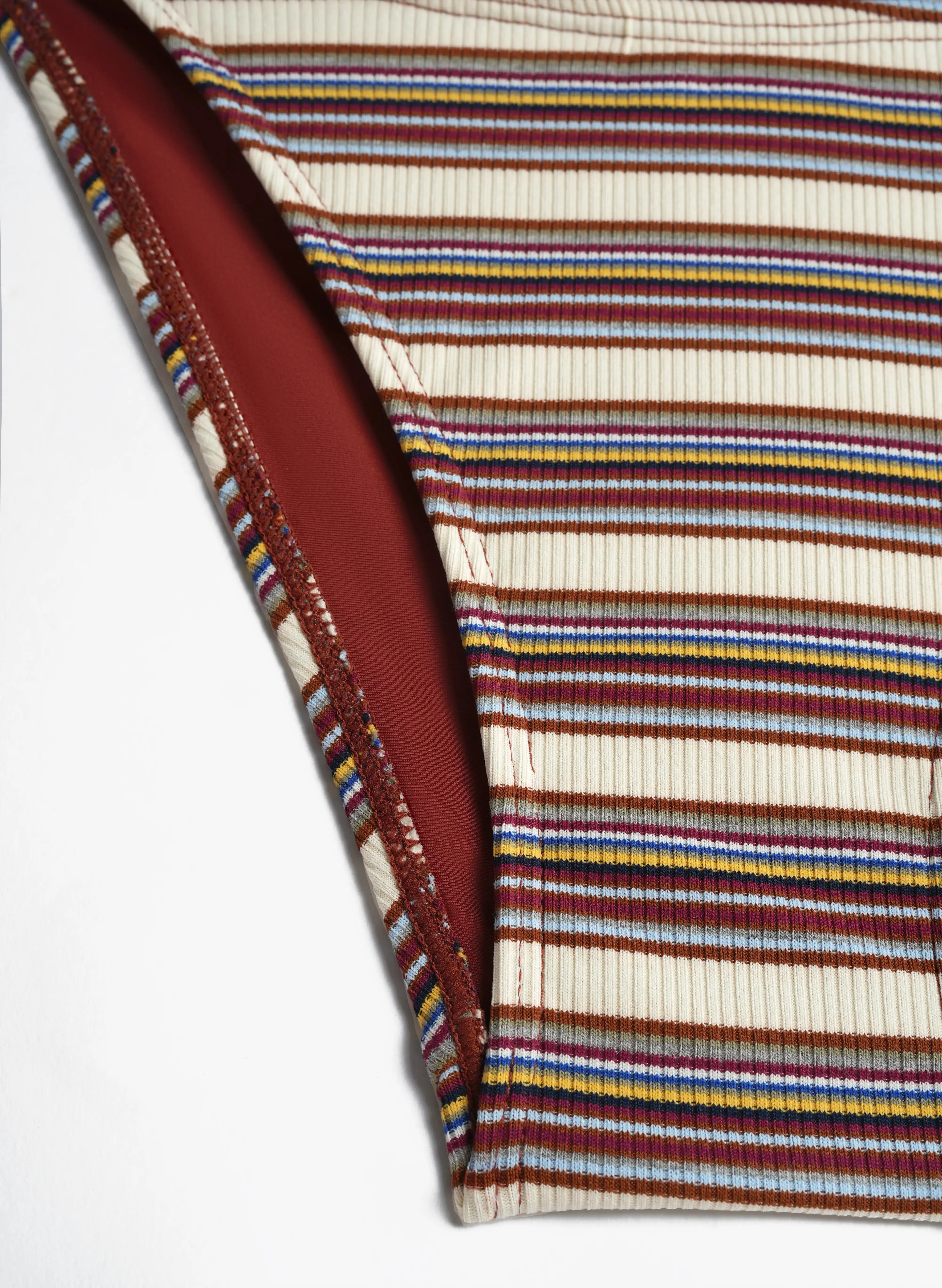 Loredo Striped Ring Front Bikini Set - Merlot Brown Stripe