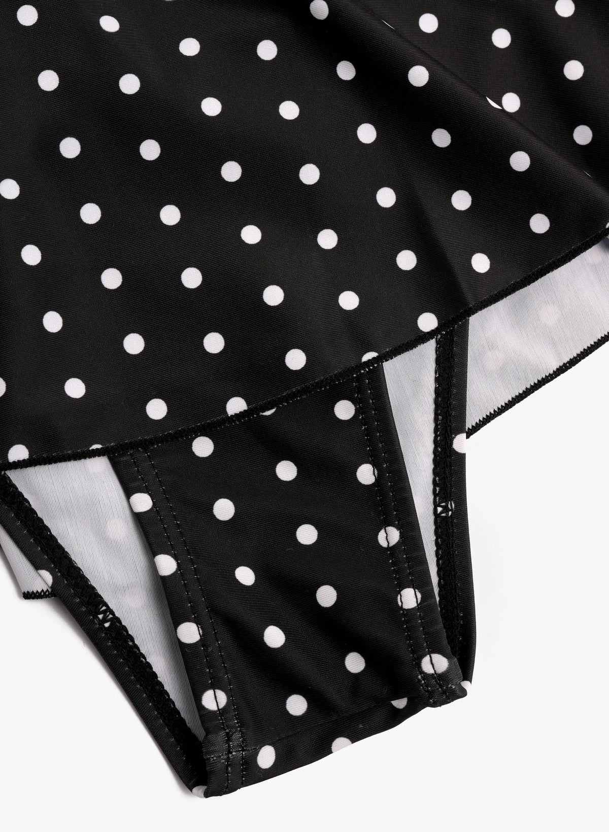 Malibu Polka Dot Triangle Bikini Skirt Set - Black