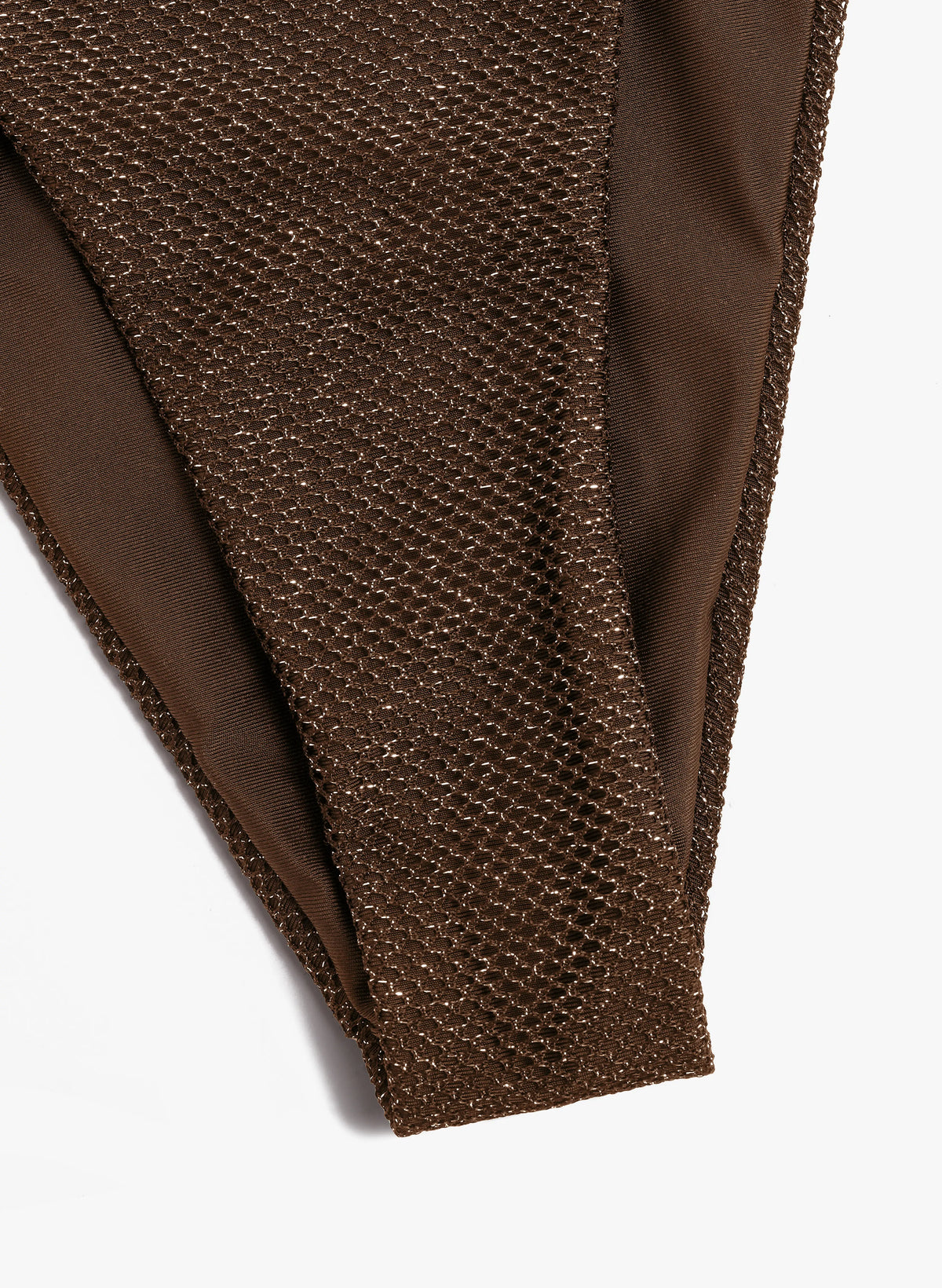 Mallorca Crinkle Beaded Triangle Bikini Set - Brown