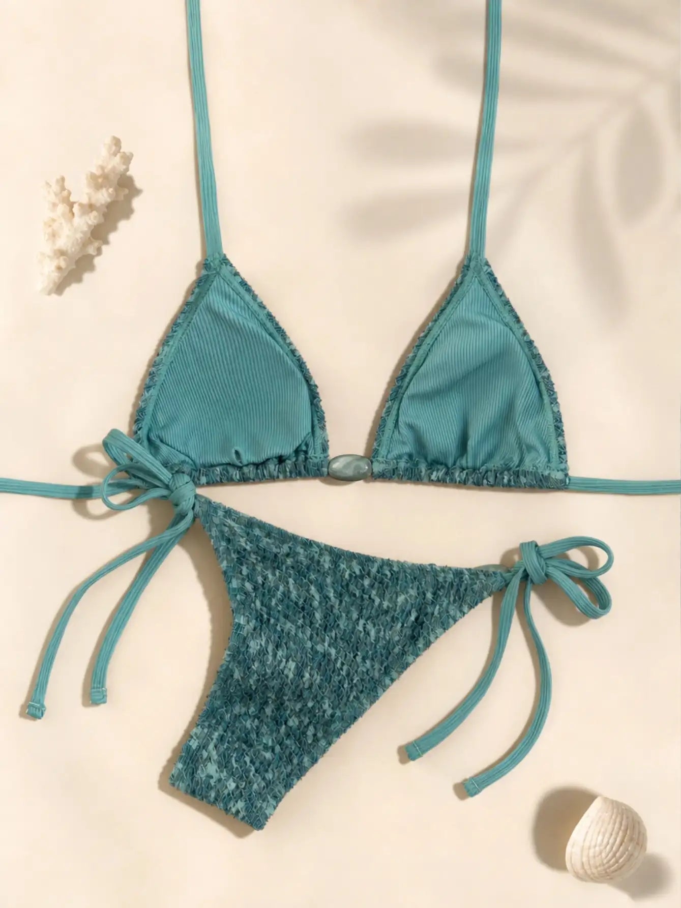 Mallorca Hibiscus Ring Bandeau Bikini Set - Dusty Blush Pink