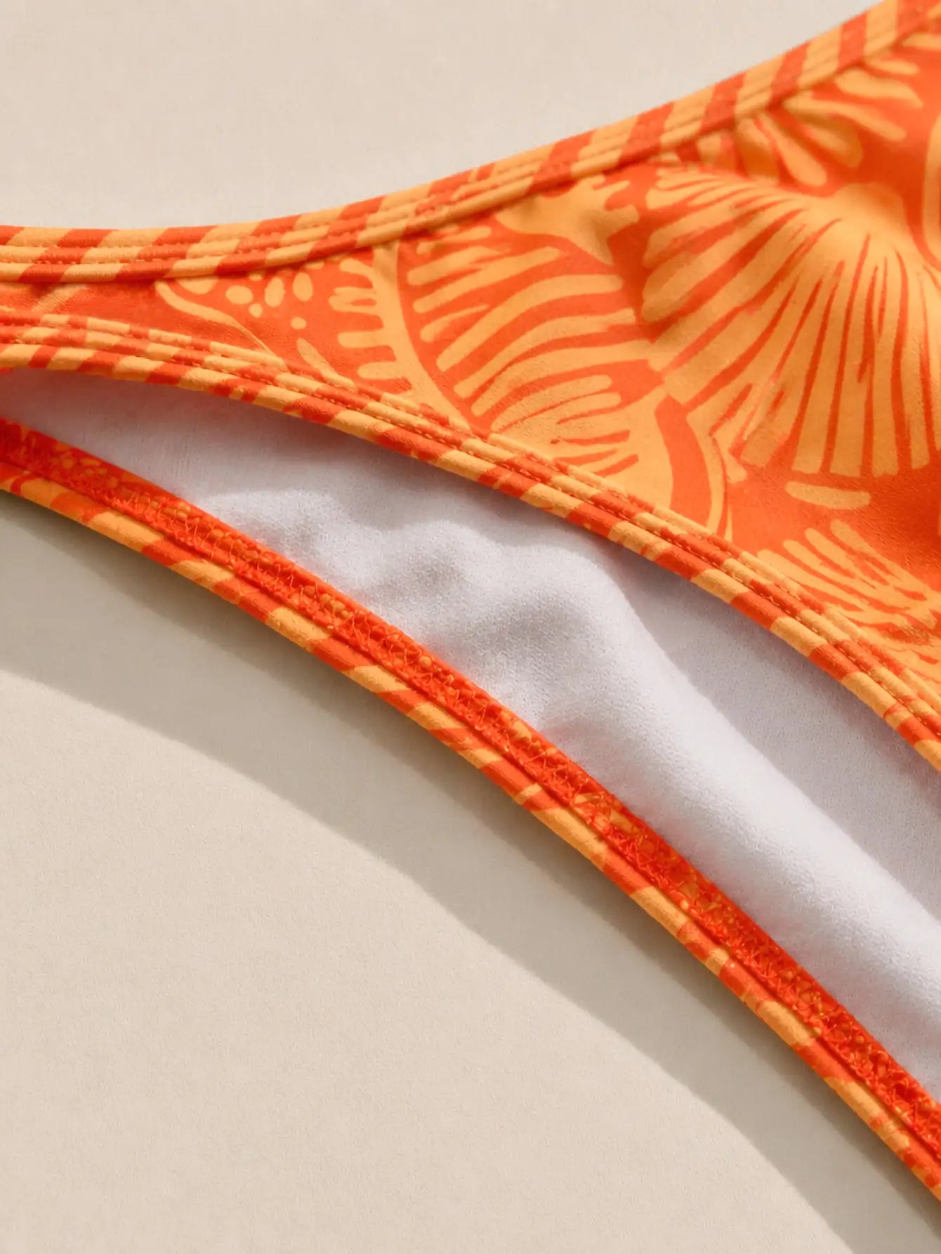 Marbella Shell Print Triangle Bikini Set - Orange