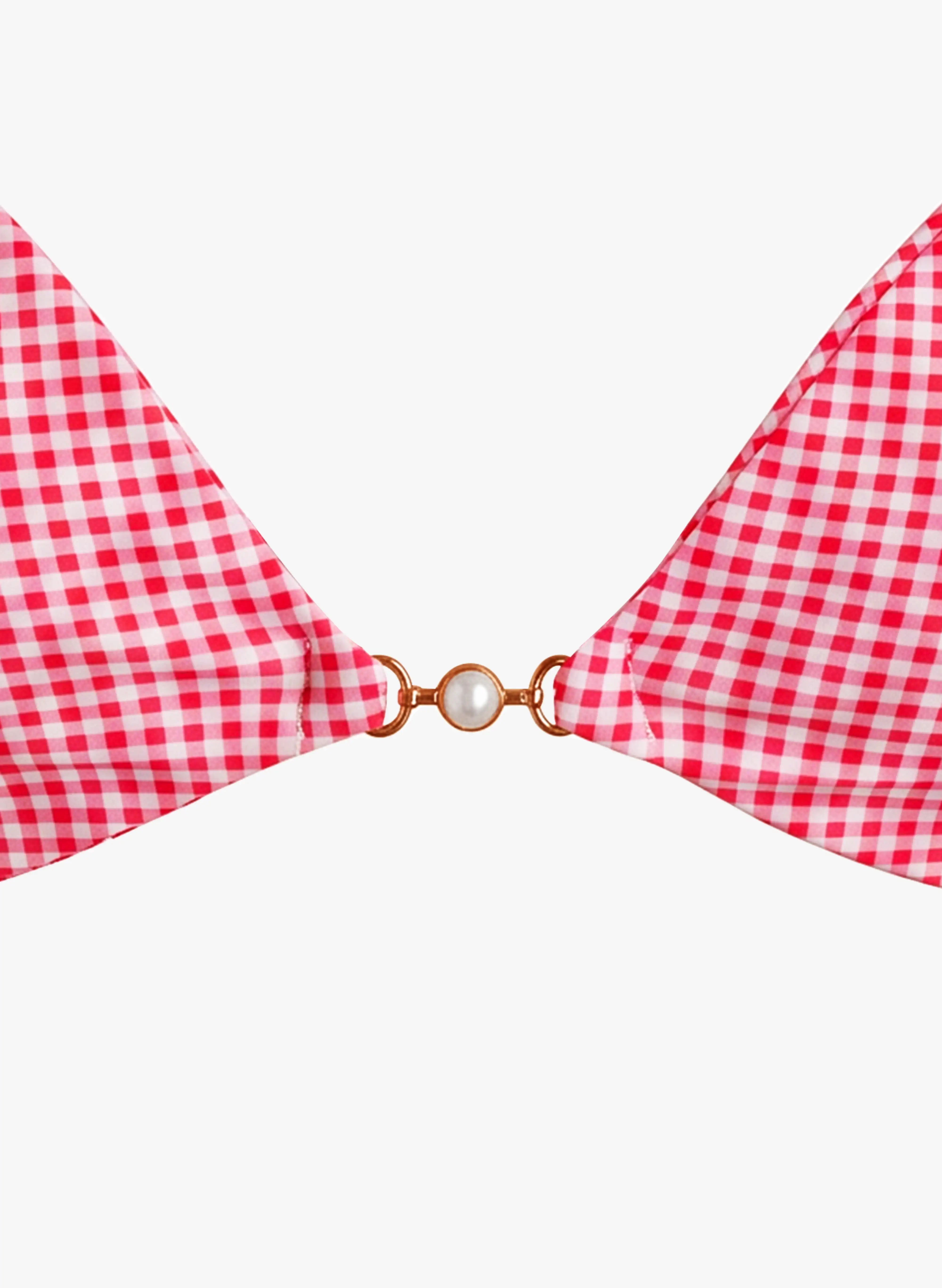 Mykonos Gingham Adjustable Triangle Bikini Set